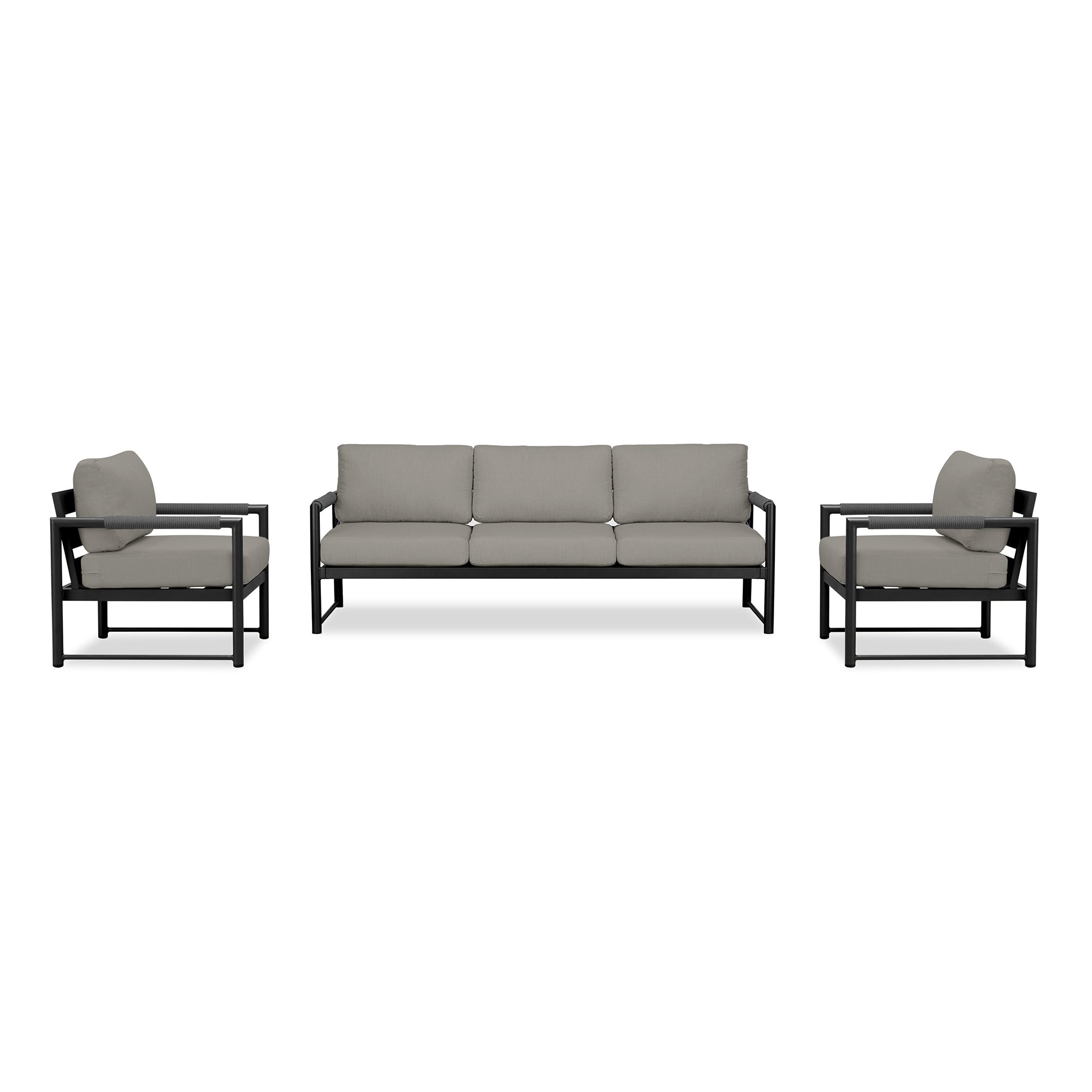 variant:Two Club Chairs / Black/Carbon / Canvas Charcoal