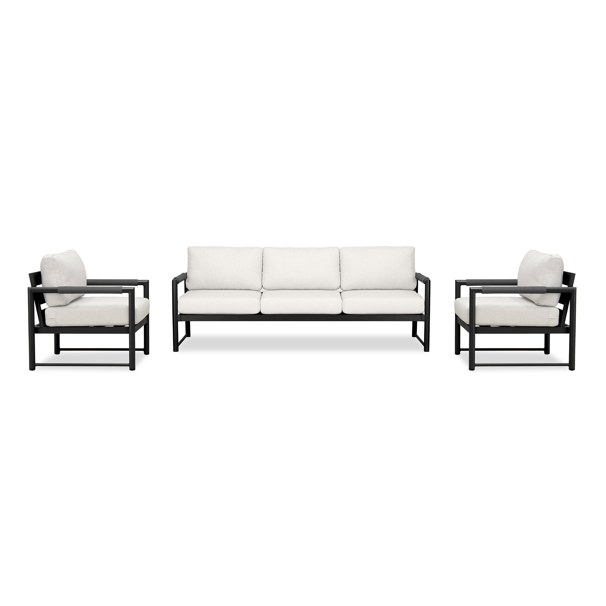 variant:Two Club Chairs / Black/Carbon / Cast Silver