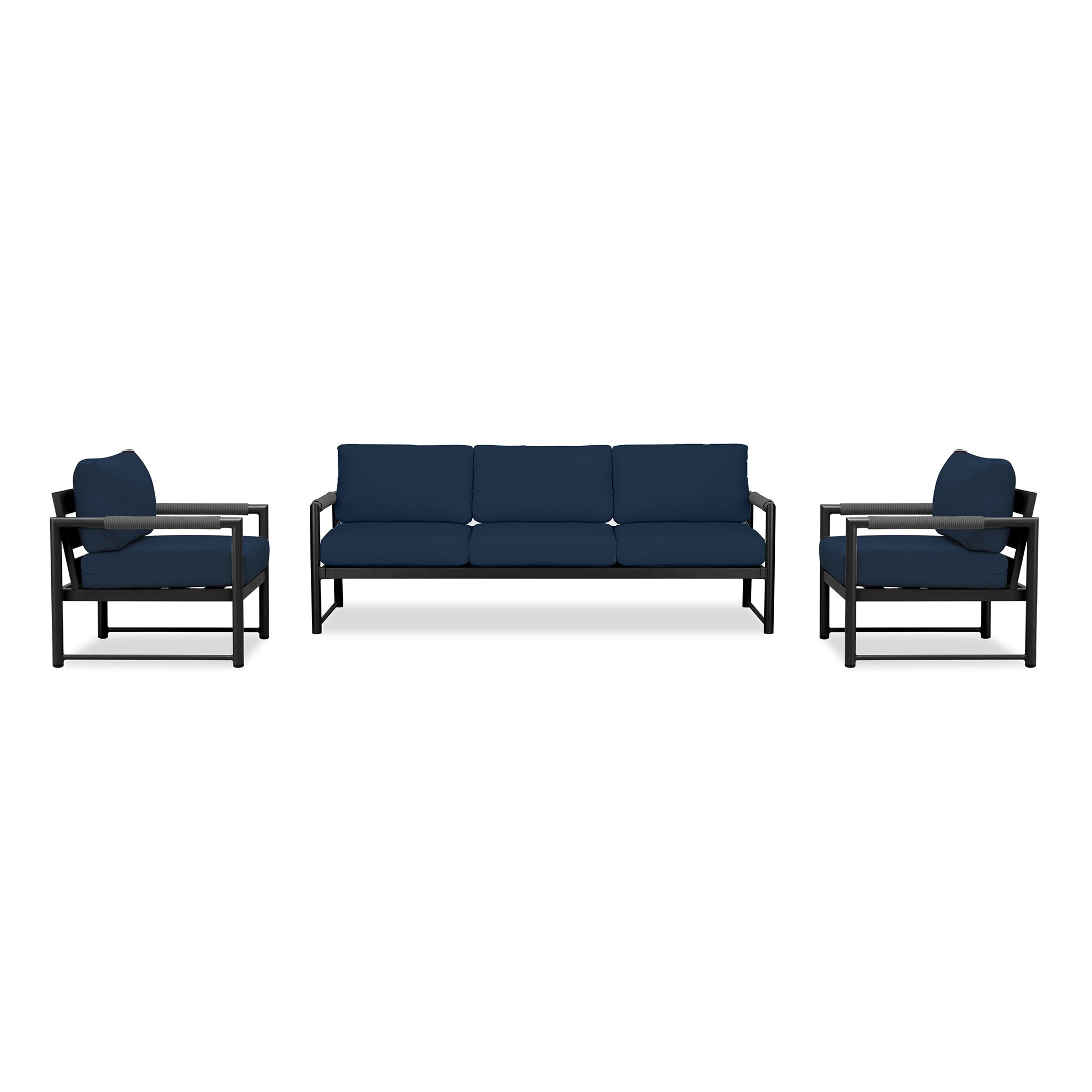 variant:Two Club Chairs / Black/Carbon / Spectrum Indigo