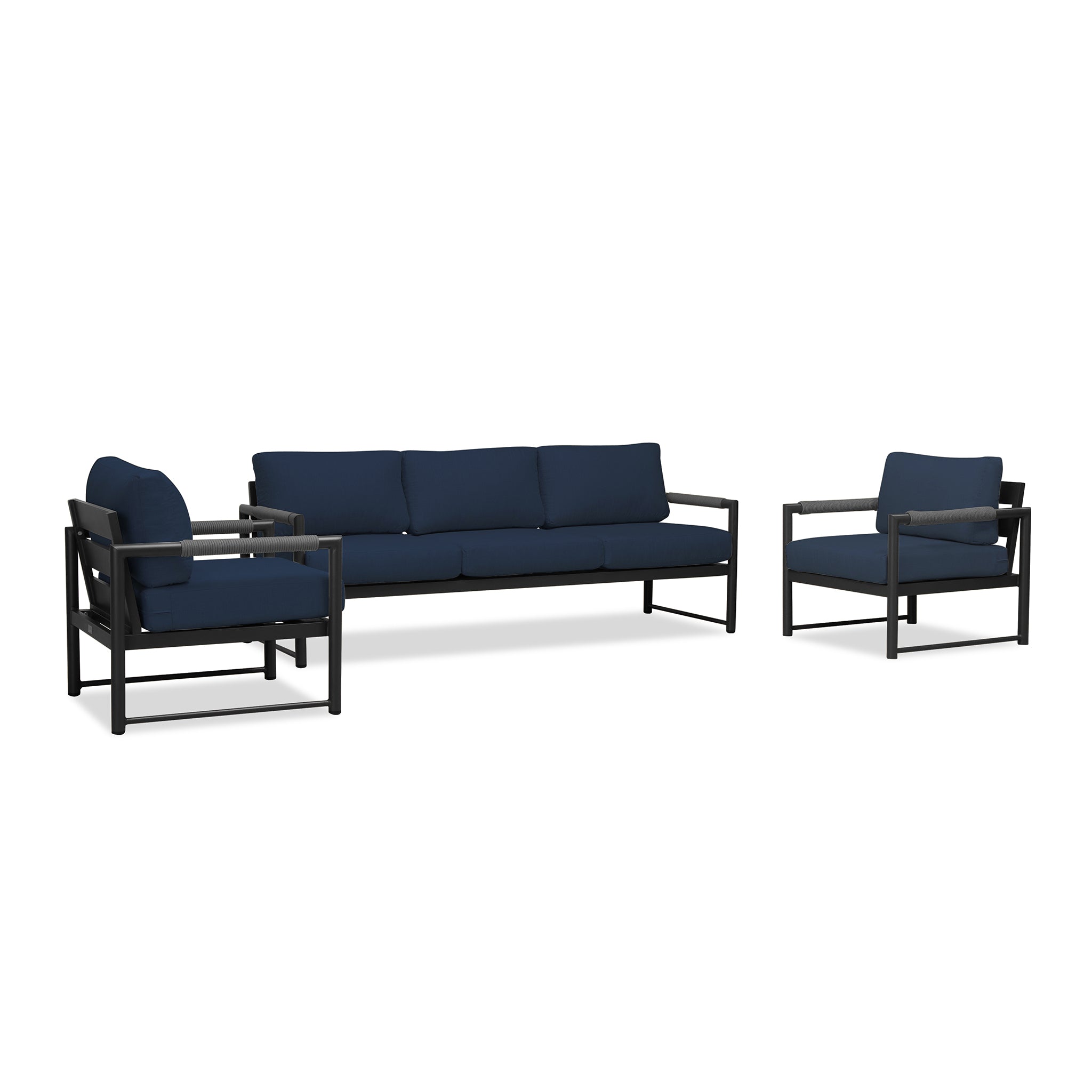 variant:Two Club Chairs / Black/Carbon / Spectrum Indigo
