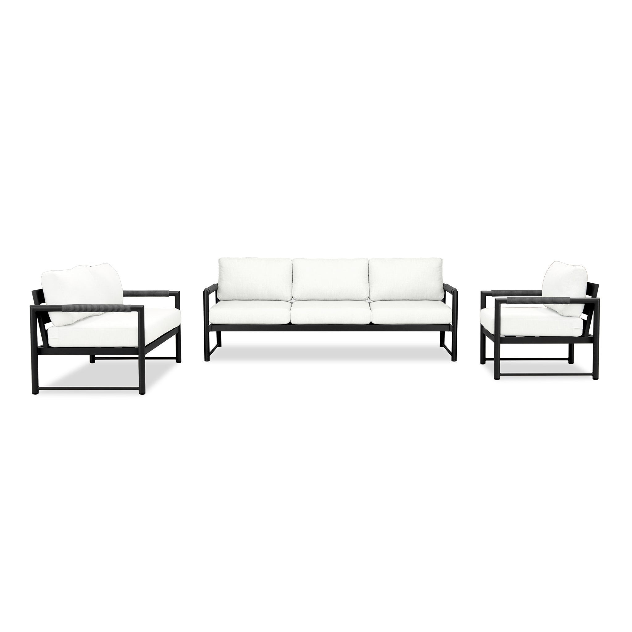 variant:Club Chair and Loveseat / Black/Carbon / Canvas Natural
