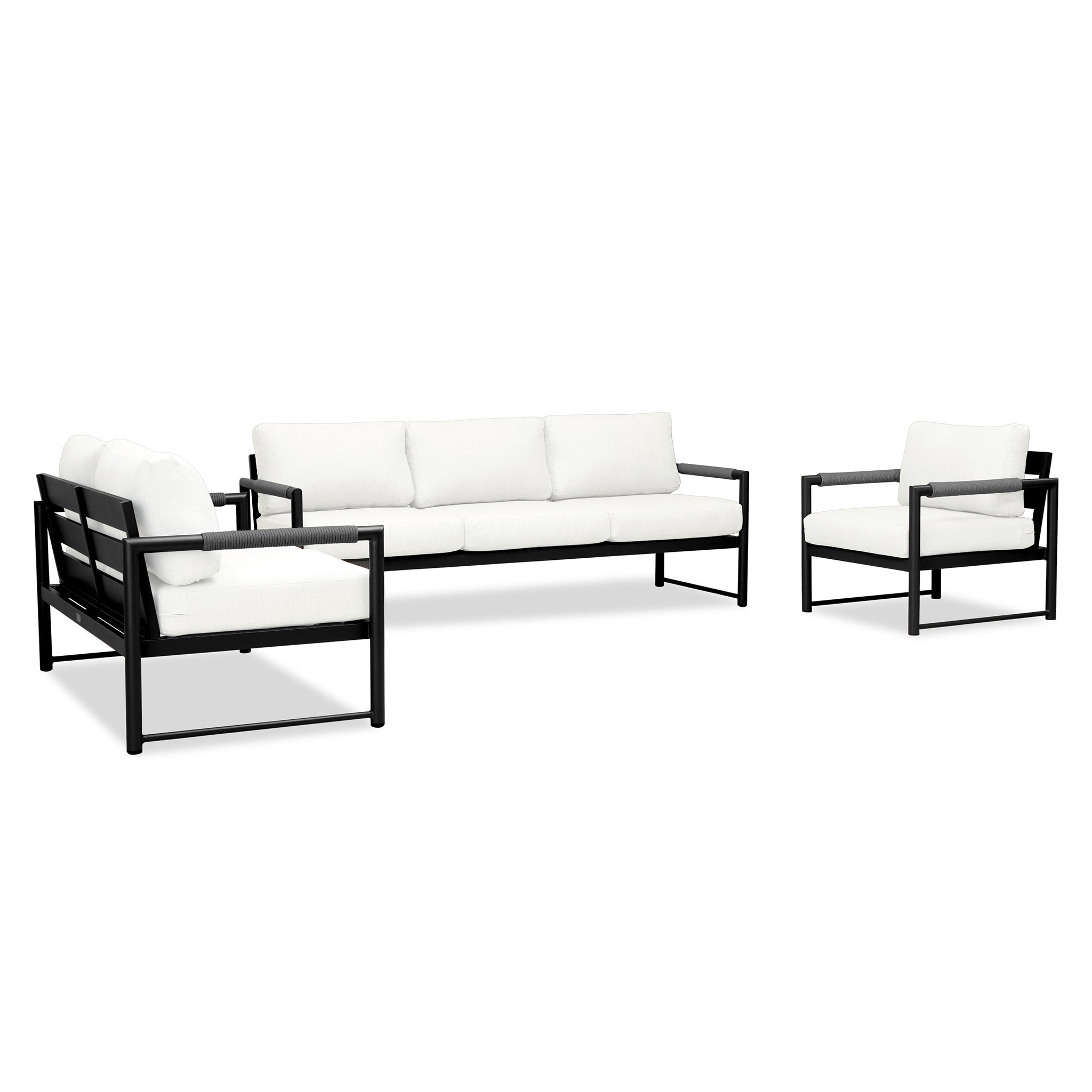 variant:Club Chair and Loveseat / Black/Carbon / Canvas Natural
