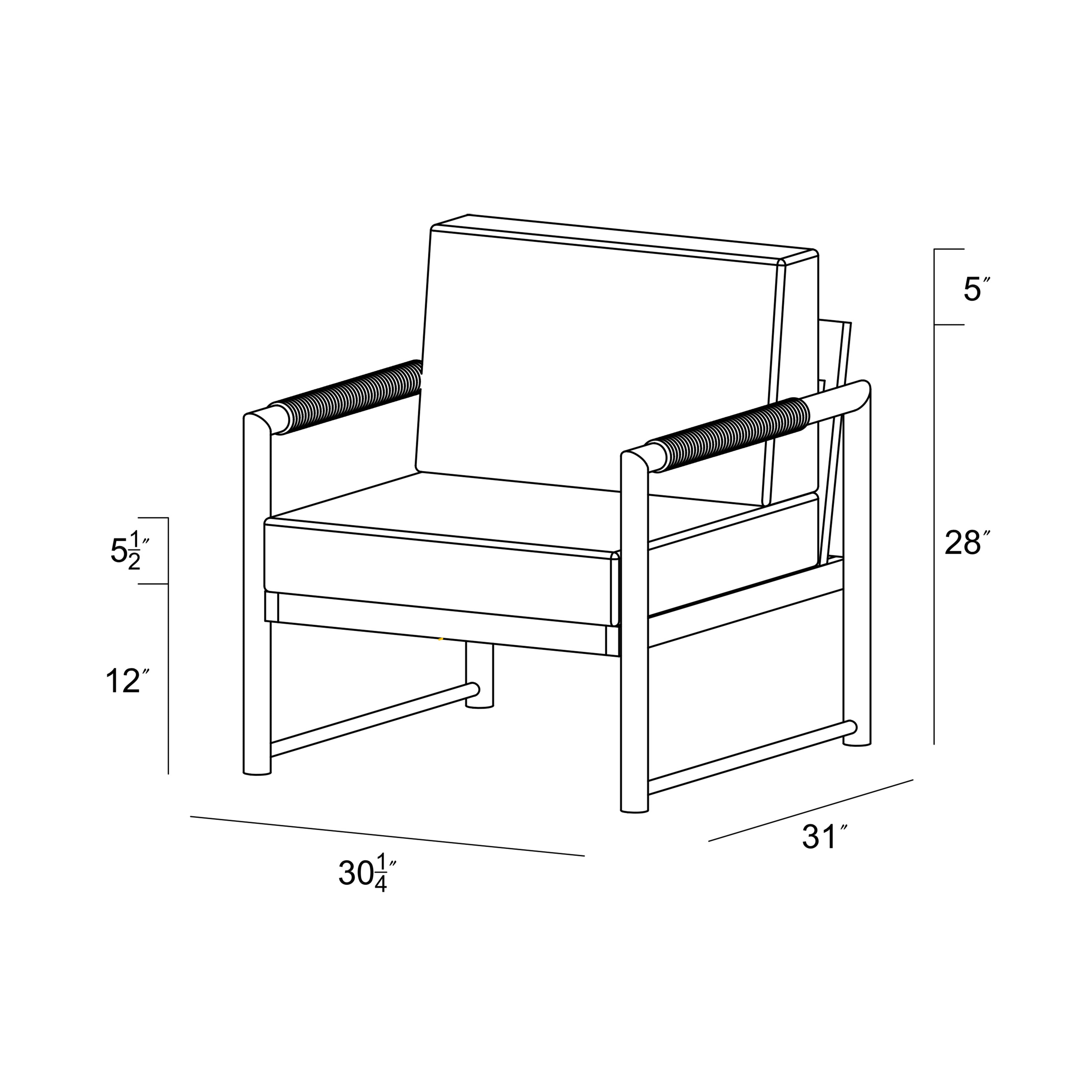 Alto Club Chair - Slate - Canvas Natural