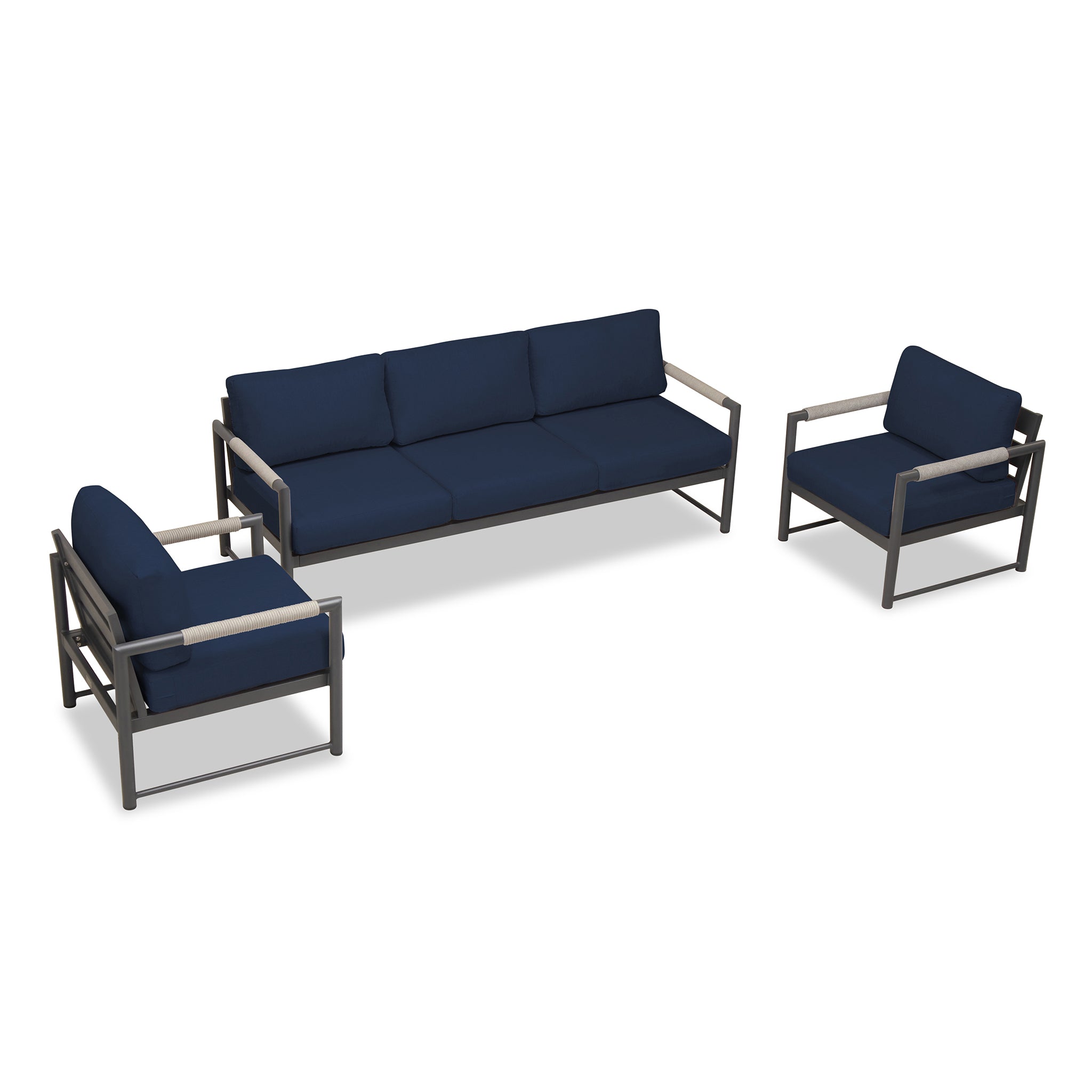 variant:Two Club Chairs / Slate/Pebble Gray / Spectrum Indigo