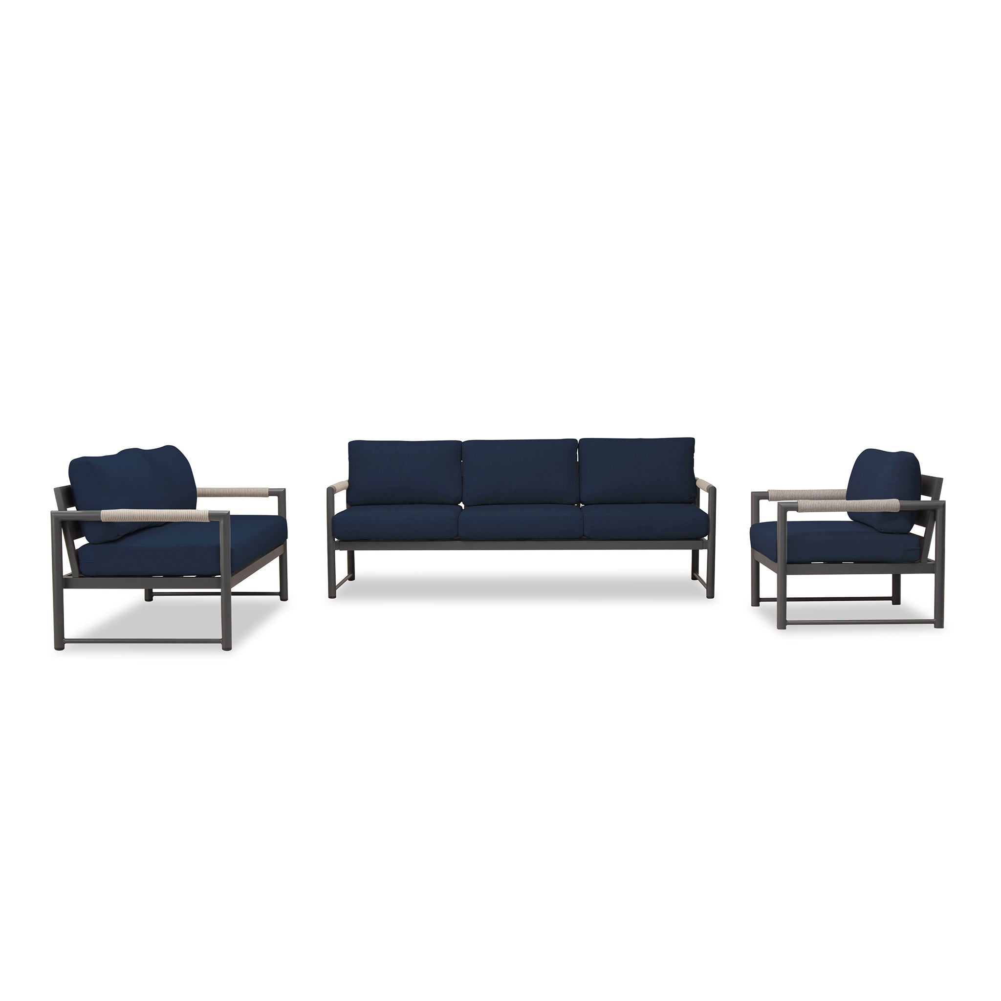 variant:Club Chair and Loveseat / Slate/Pebble Gray / Spectrum Indigo