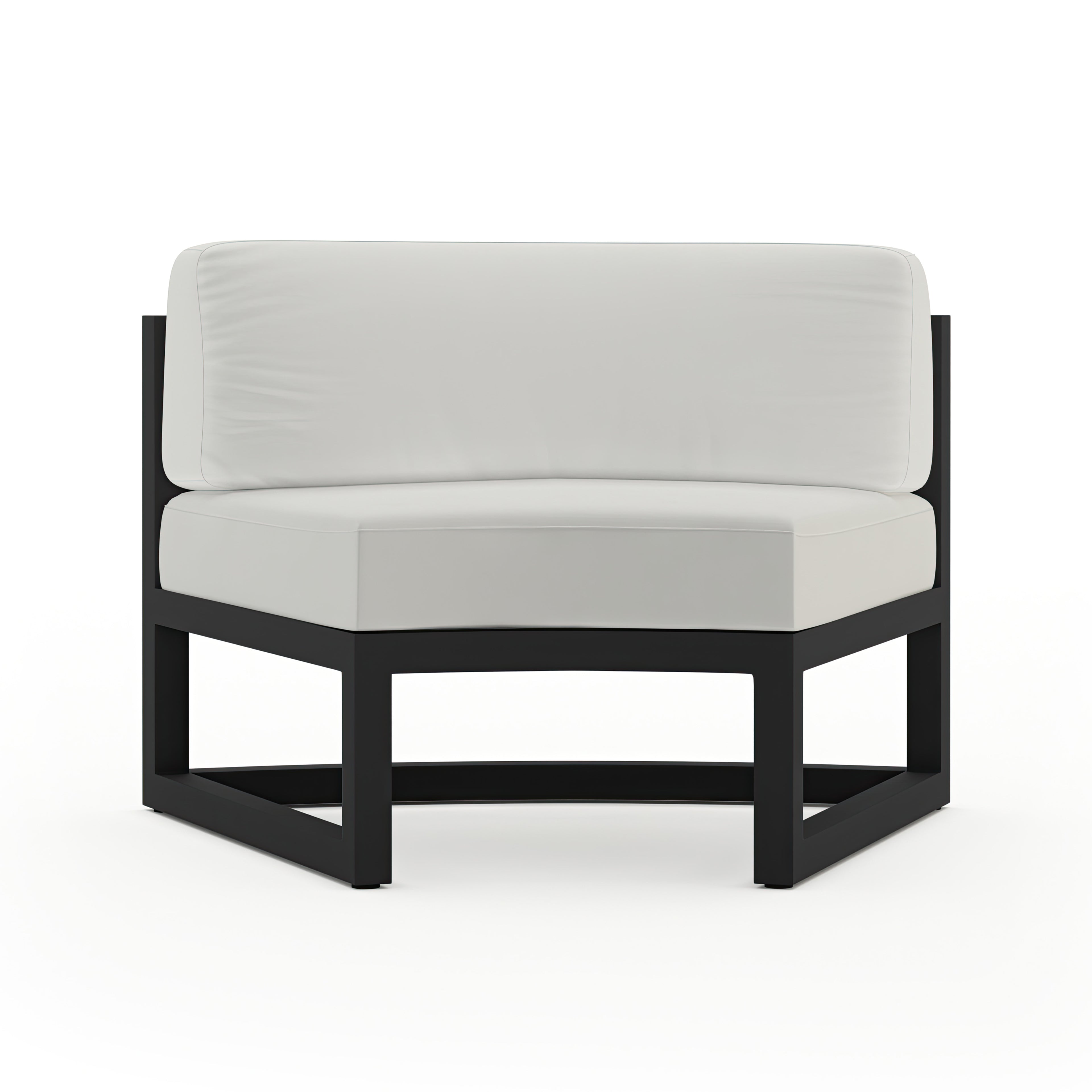 Avion Aluminum Curve Seat (Set of 2)#Finish_Black#Fabric_Canvas Natural