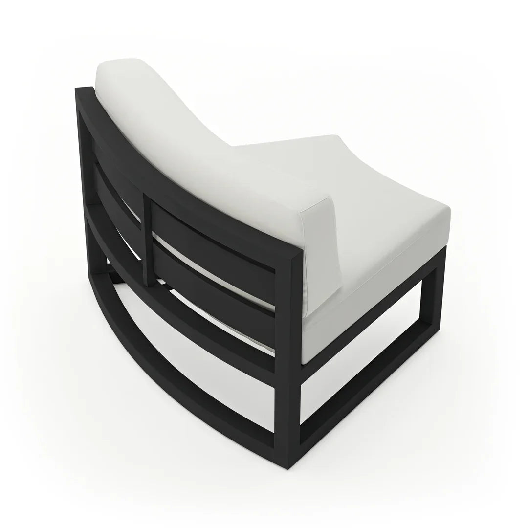Avion Aluminum Curve Seat (Set of 2) - Black - Canvas Natural