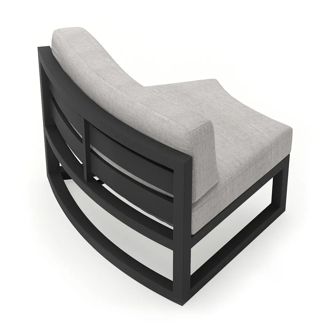 Avion Aluminum Curve Seat (Set of 2) - Black - Cast Silver