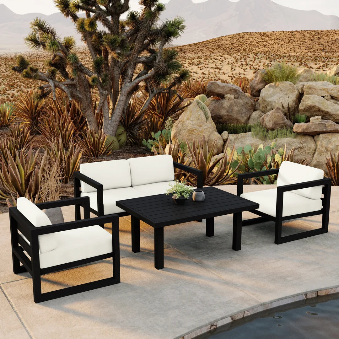 Avion Classic 4 Piece Aluminum Loveseat Set