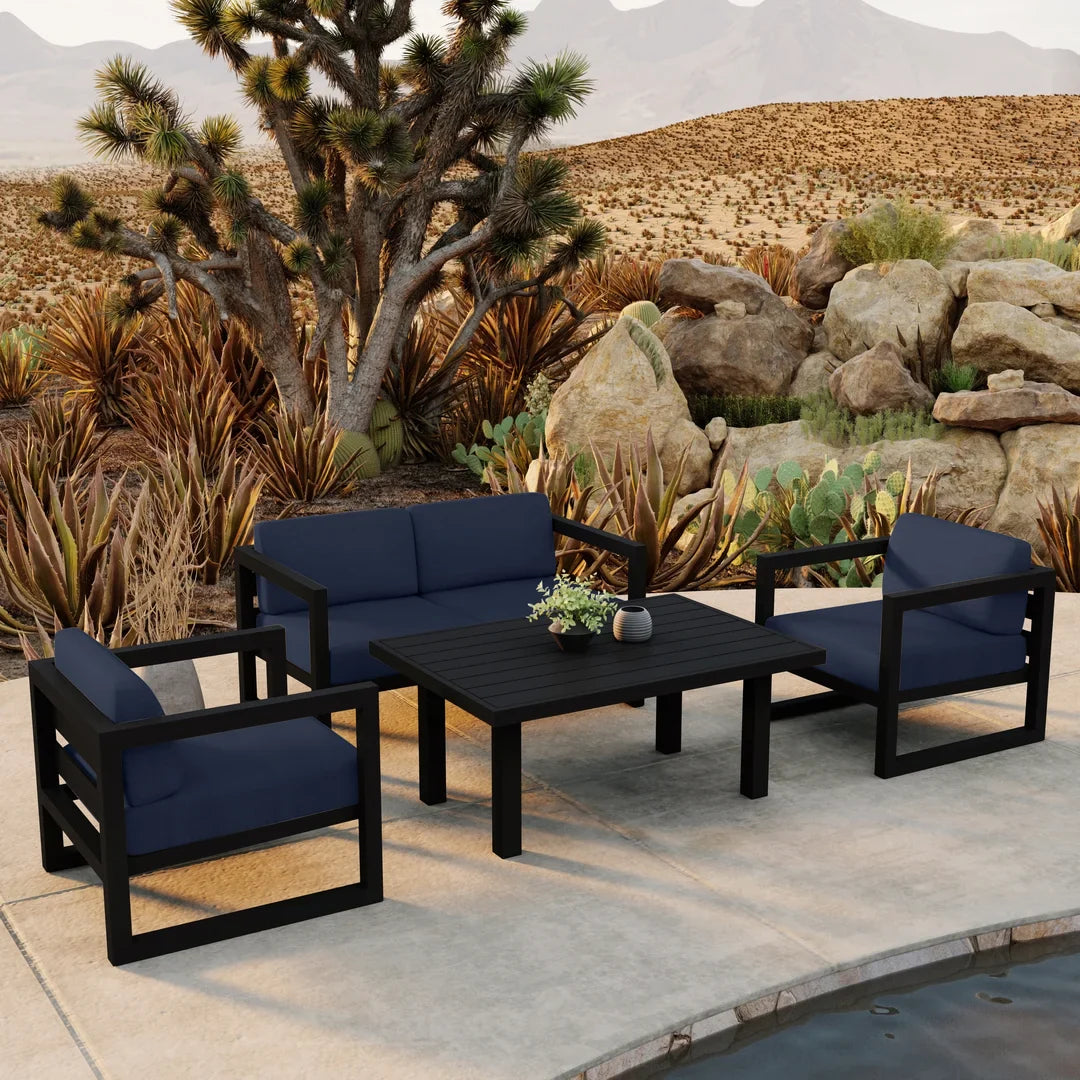 Avion Classic 4 Piece Aluminum Loveseat Set