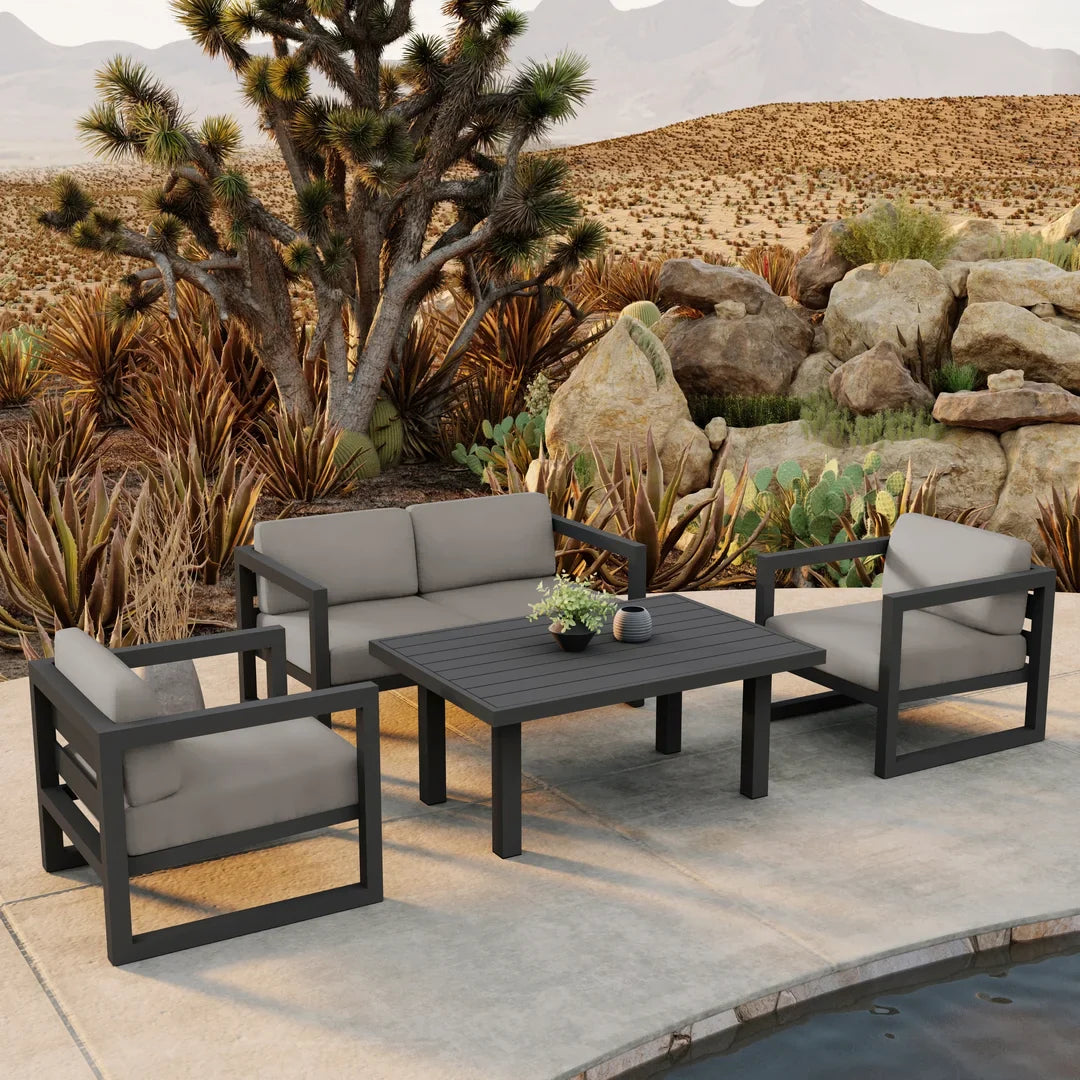 Avion Classic 4 Piece Aluminum Loveseat Set