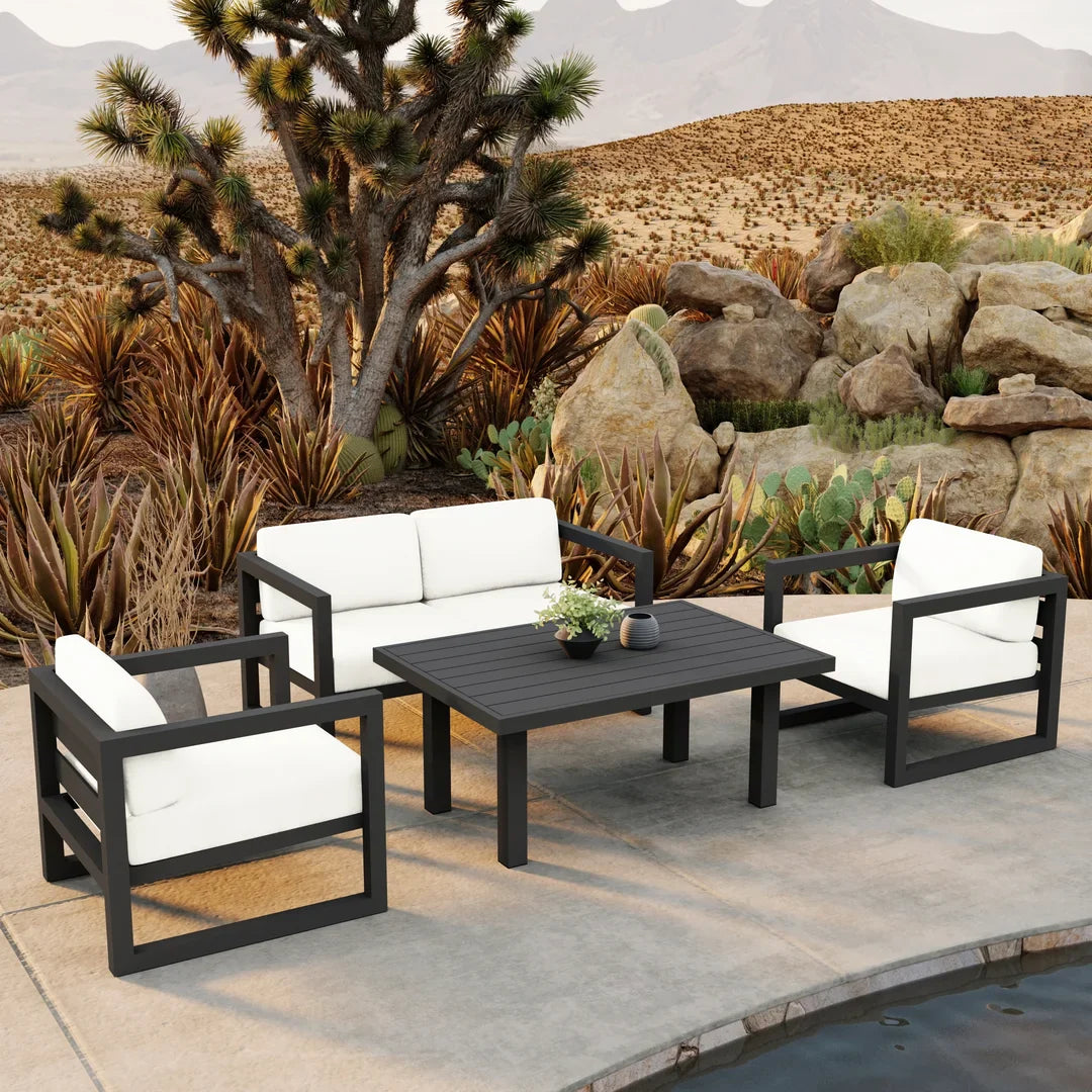 Avion Classic 4 Piece Aluminum Loveseat Set