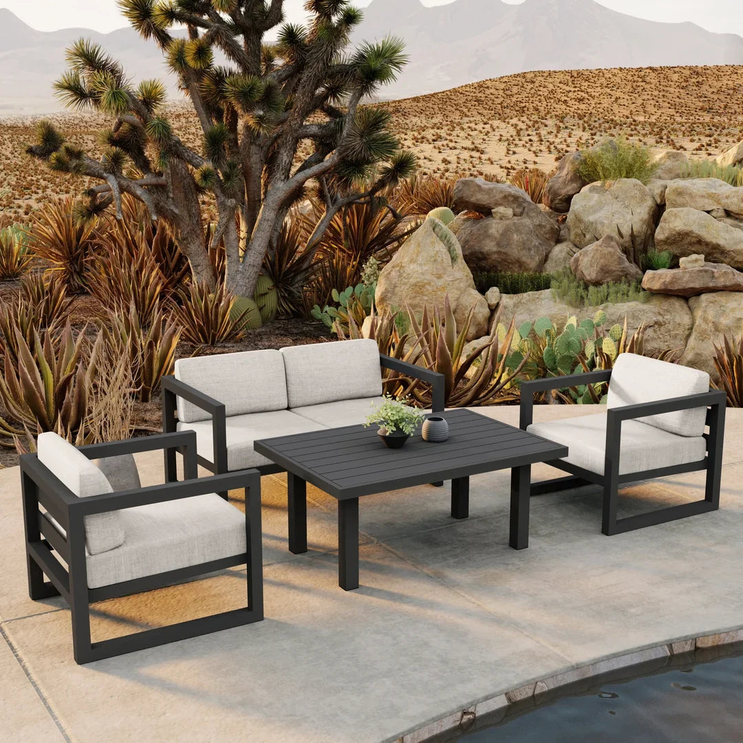 Avion Classic 4 Piece Aluminum Loveseat Set
