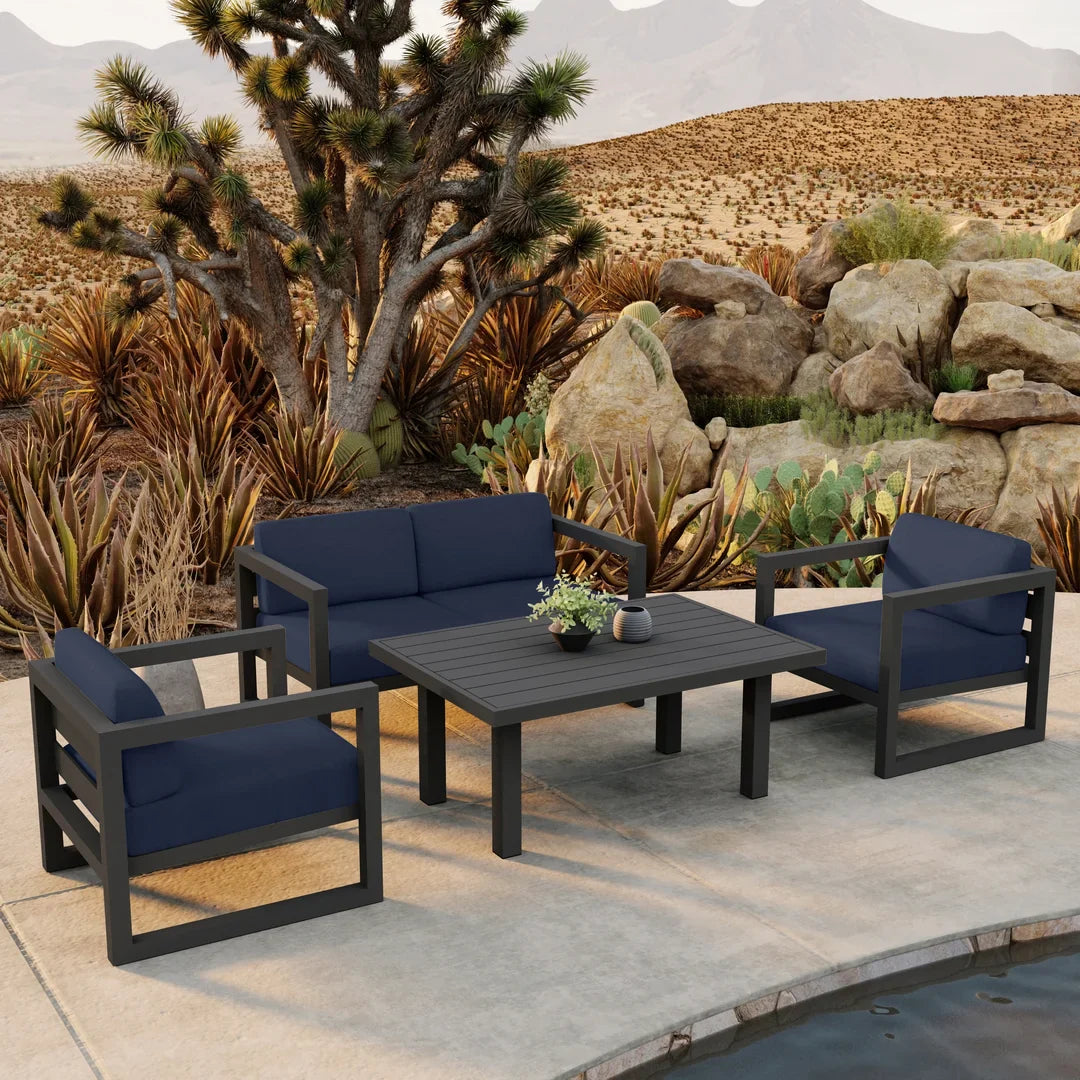 Avion Classic 4 Piece Aluminum Loveseat Set
