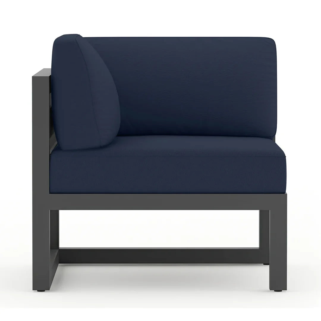 Avion Classic 5 Piece Aluminum Sectional Set - Slate - Spectrum Indigo