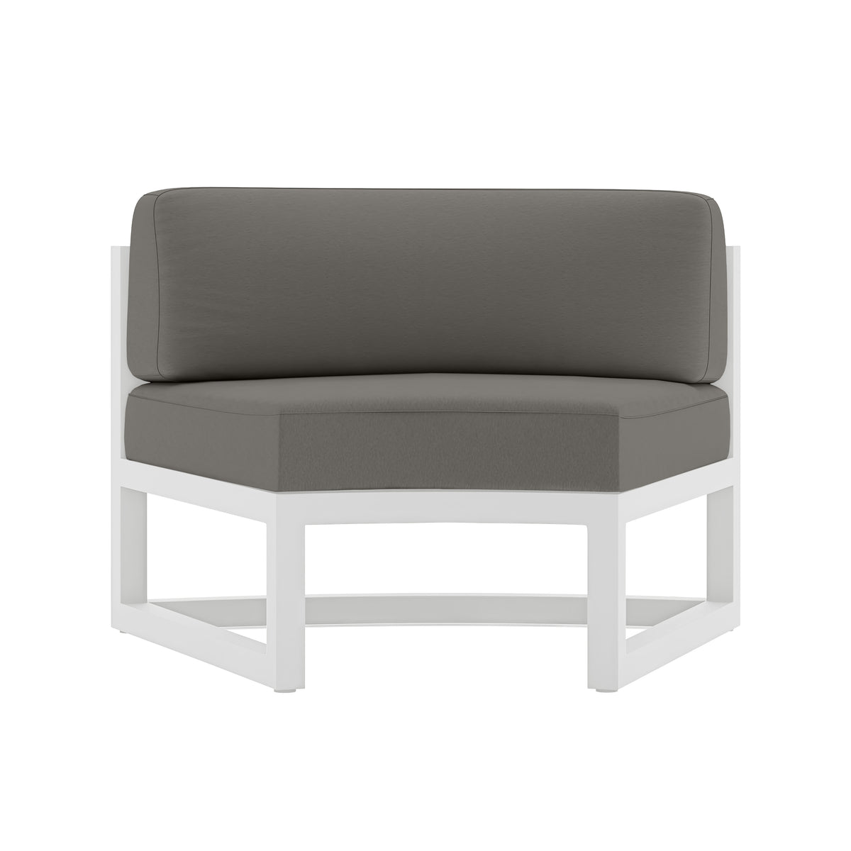 Avion Aluminum Curve Seat (Set of 2)#Finish_White#Fabric_Canvas Charcoal