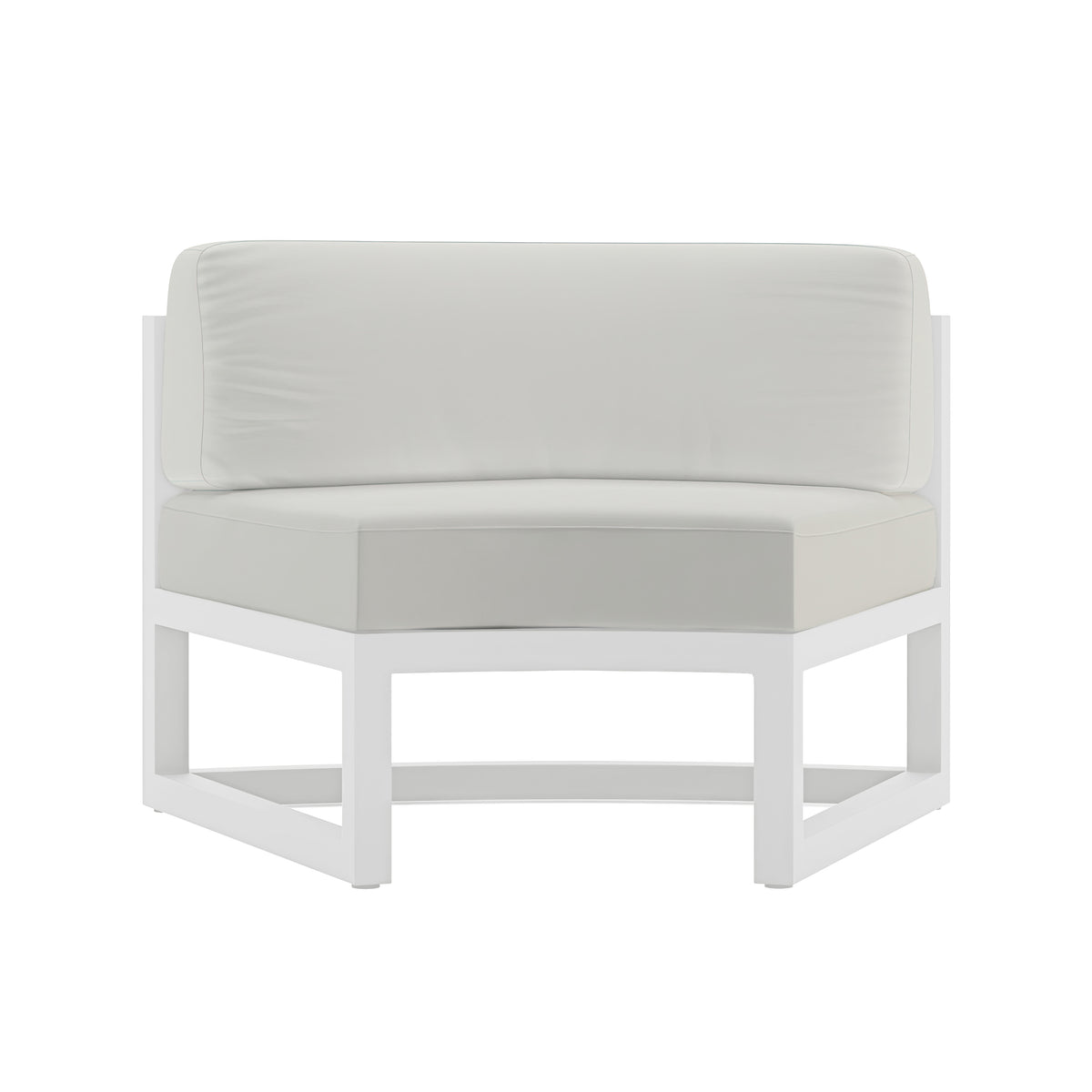 Avion Aluminum Curve Seat (Set of 2)#Finish_White#Fabric_Canvas Natural
