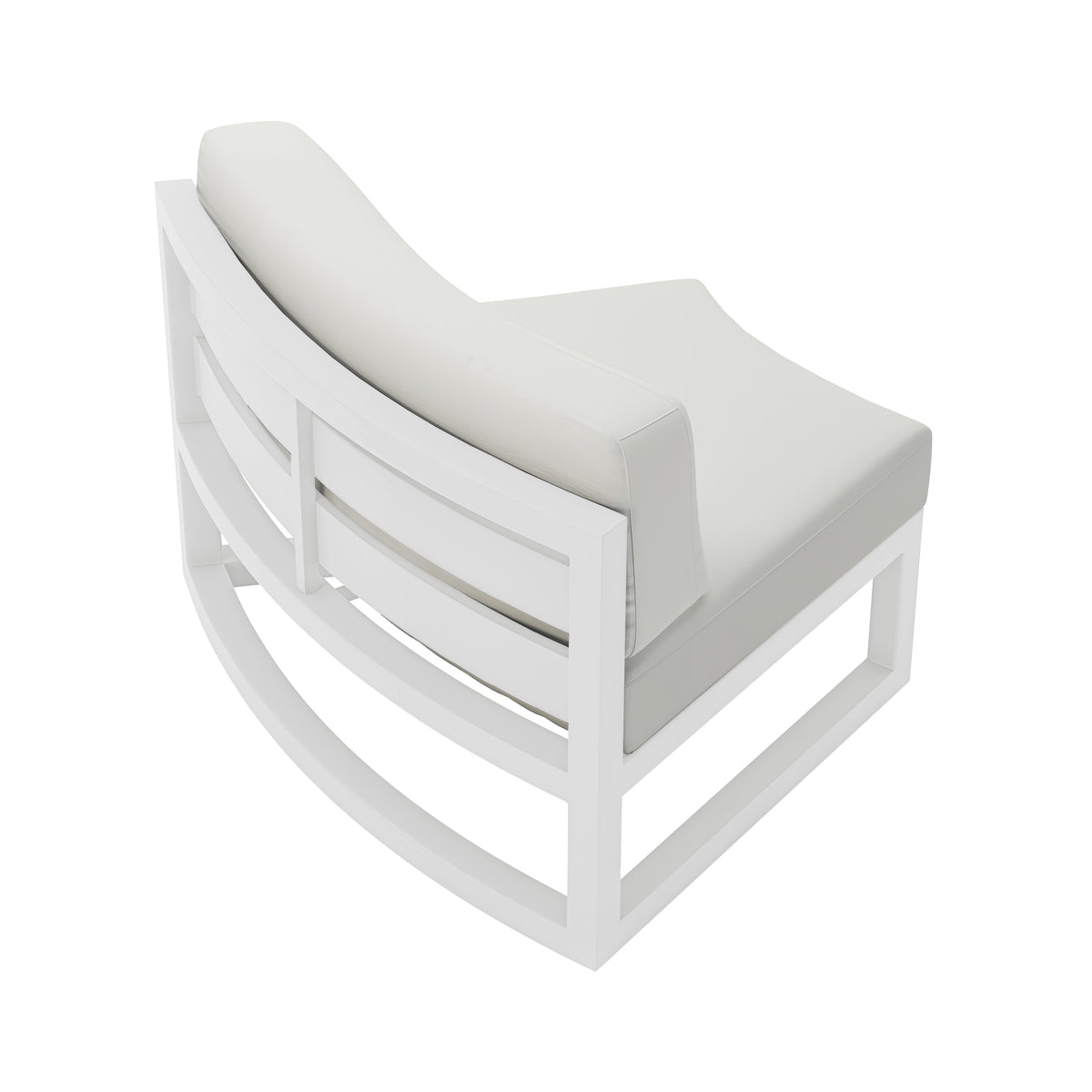 Avion Aluminum Curve Seat (Set of 2)#Finish_White#Fabric_Canvas Natural