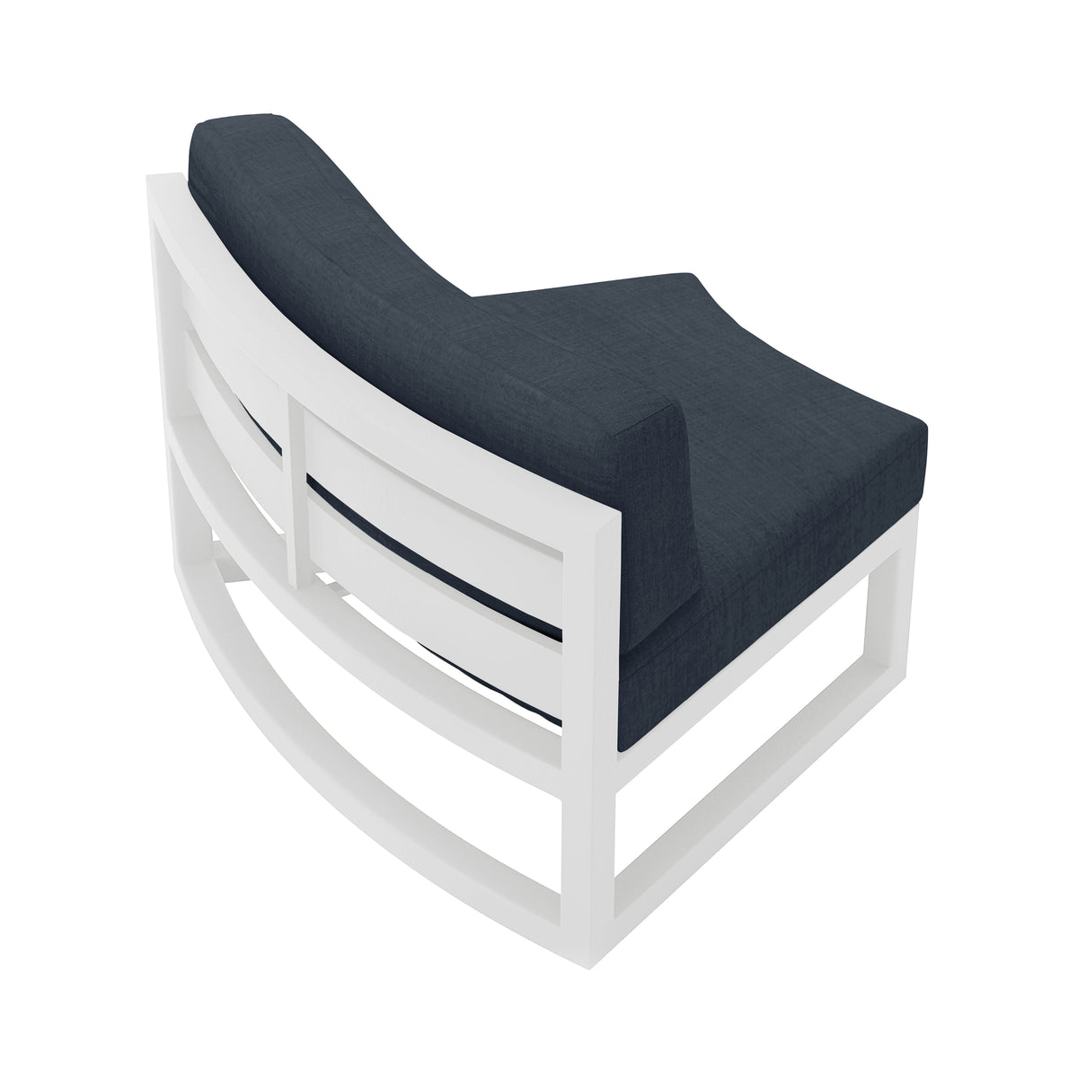 Avion Aluminum Curve Seat (Set of 2)#Finish_White#Fabric_Spectrum Indigo