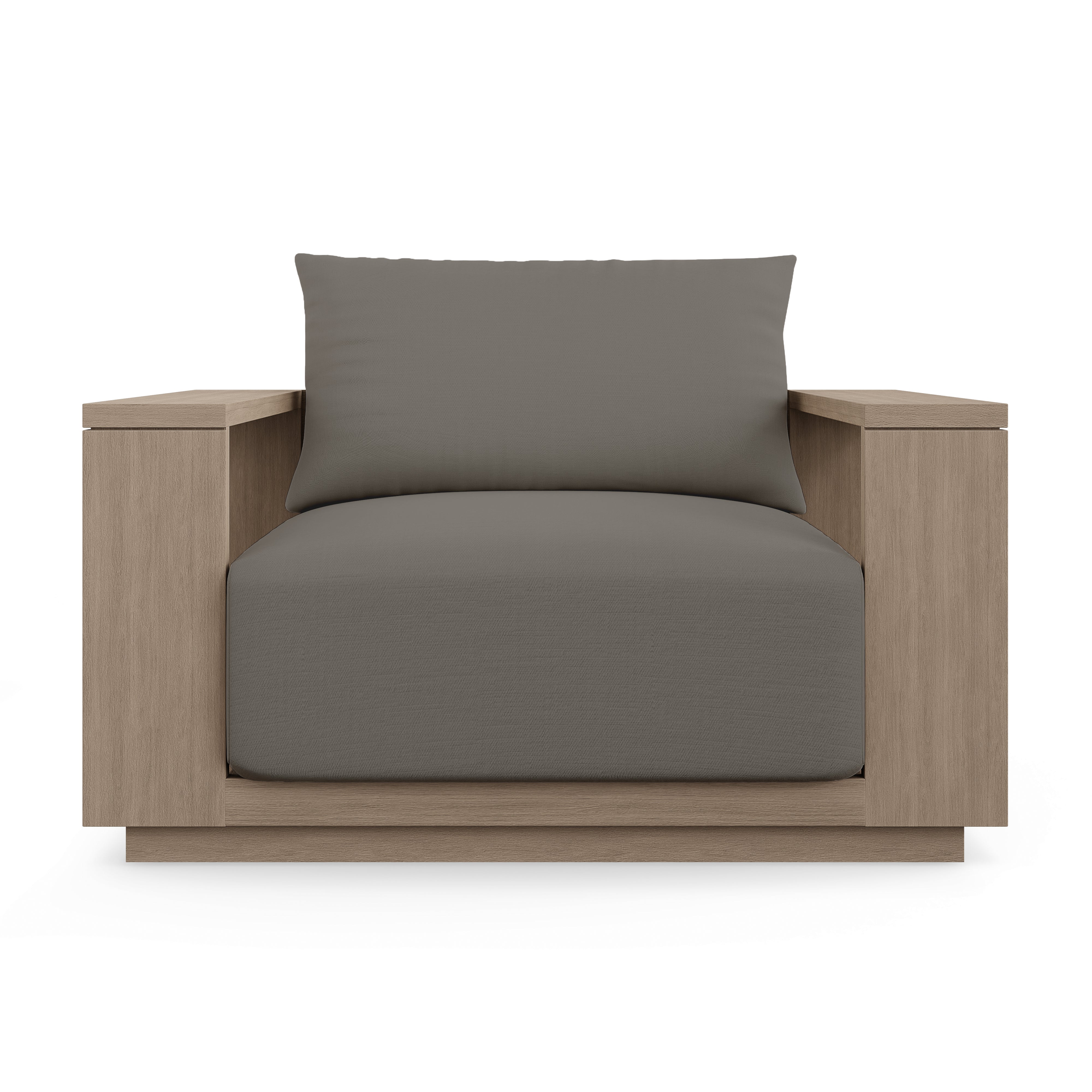 Beja Luxe Club Chair#Finish_Weathered#Fabric_Canvas Charcoal