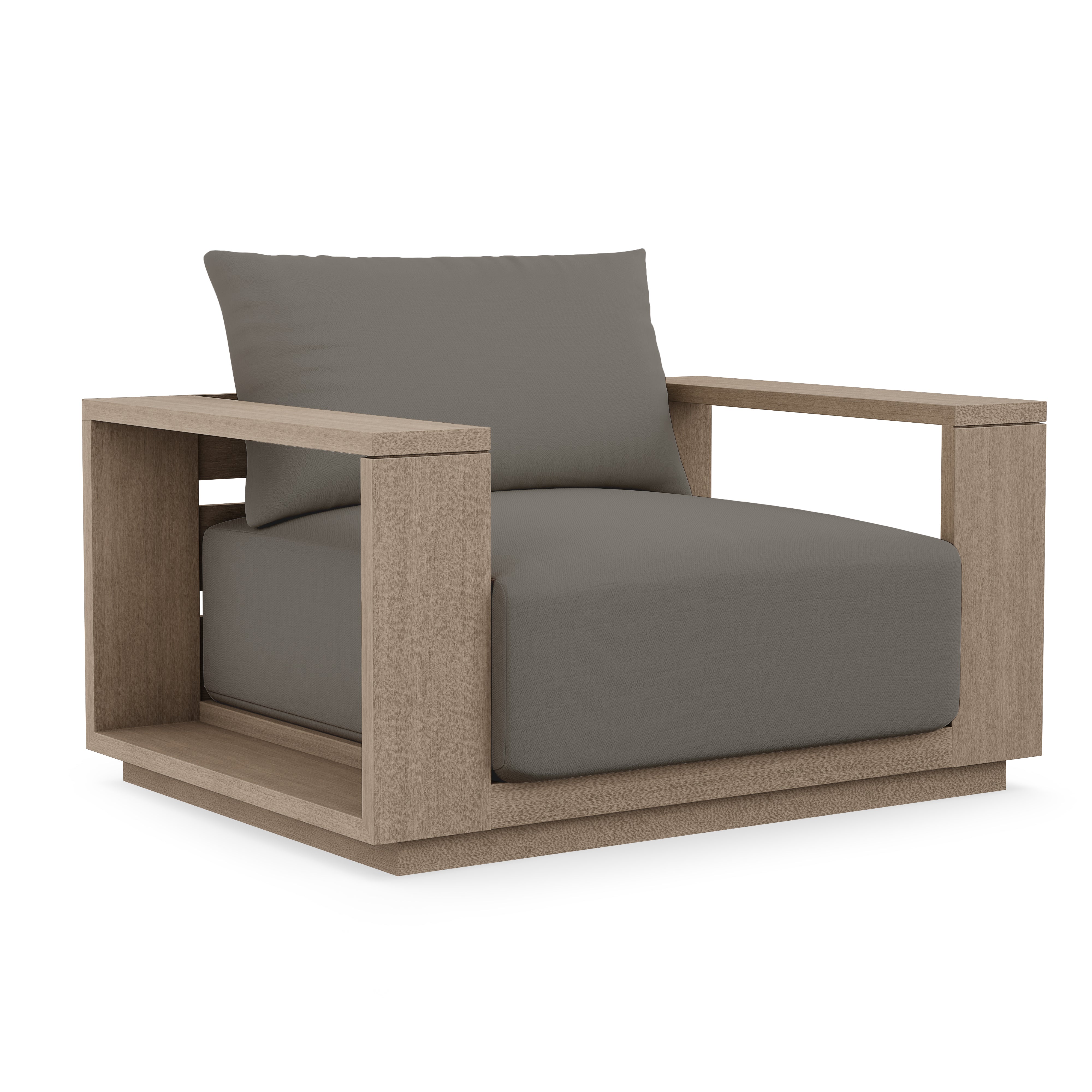 Beja Luxe Club Chair#Finish_Weathered#Fabric_Canvas Charcoal