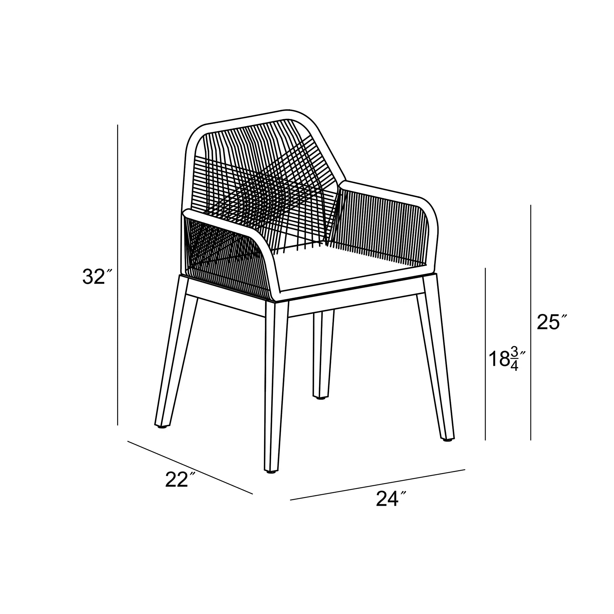 Carl Reclaimed Teak and Rope Dining Arm Chair 6