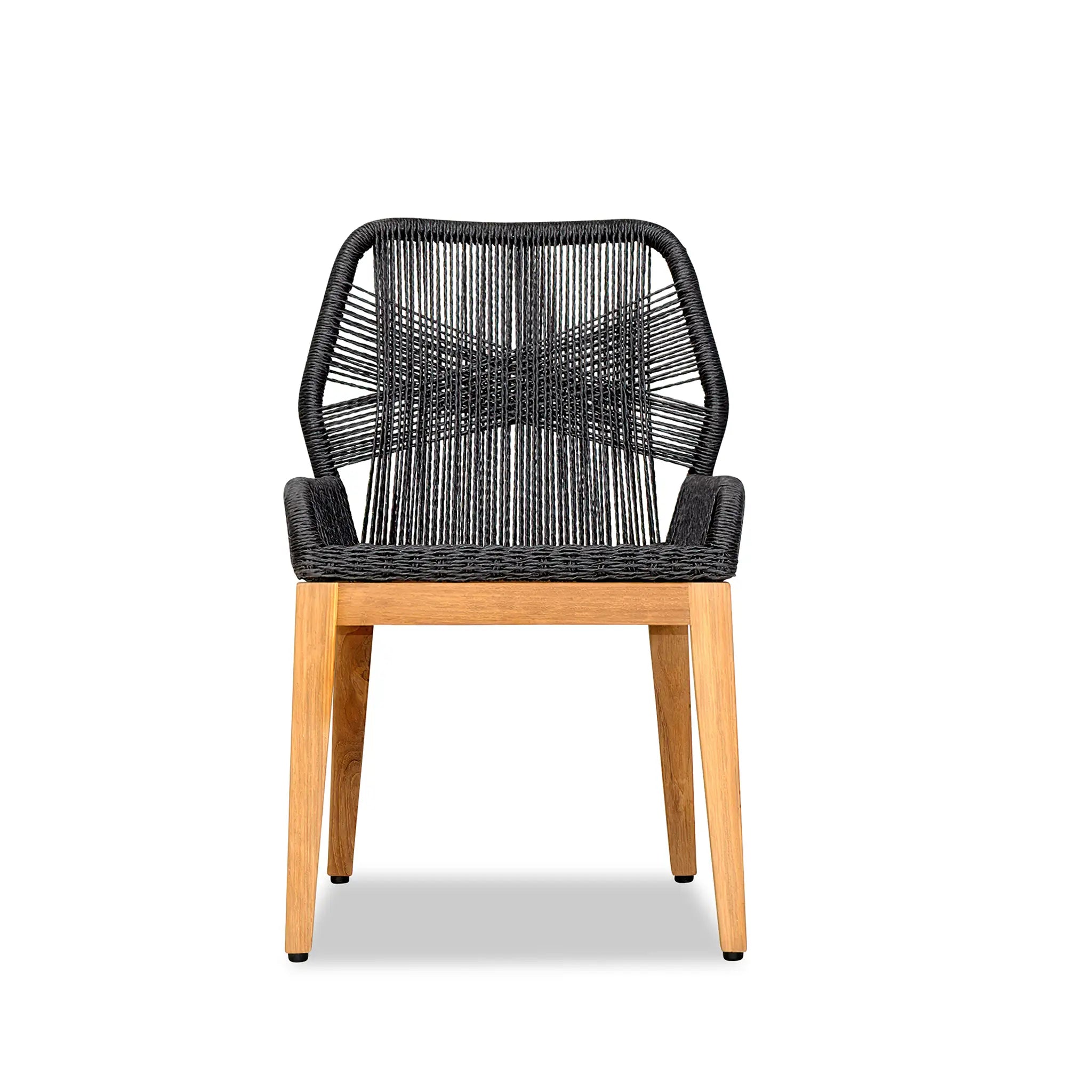 Harmonia Living Carl Reclaimed Teak and Rope Dining Side Chair 1