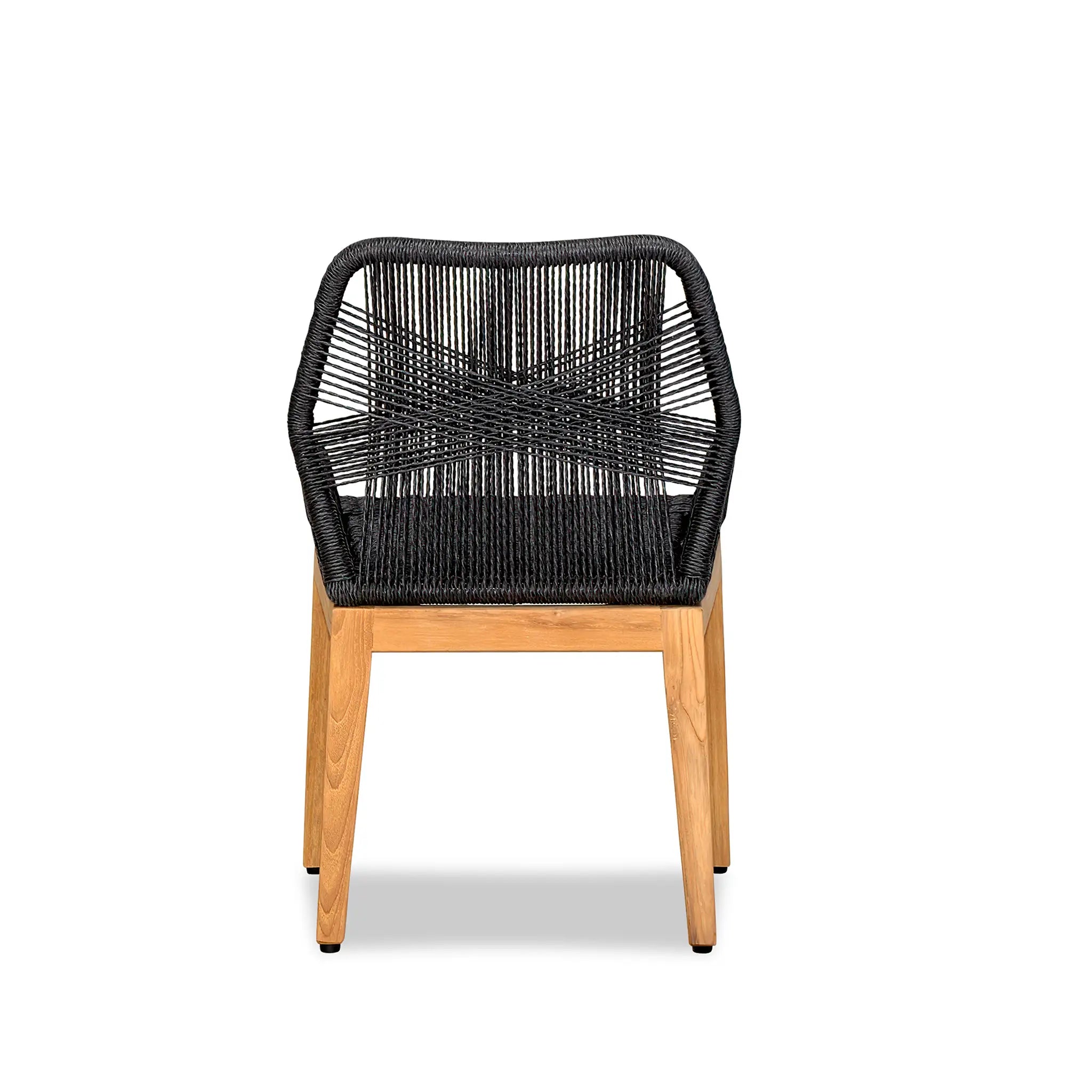 Harmonia Living Carl Reclaimed Teak and Rope Dining Side Chair 5