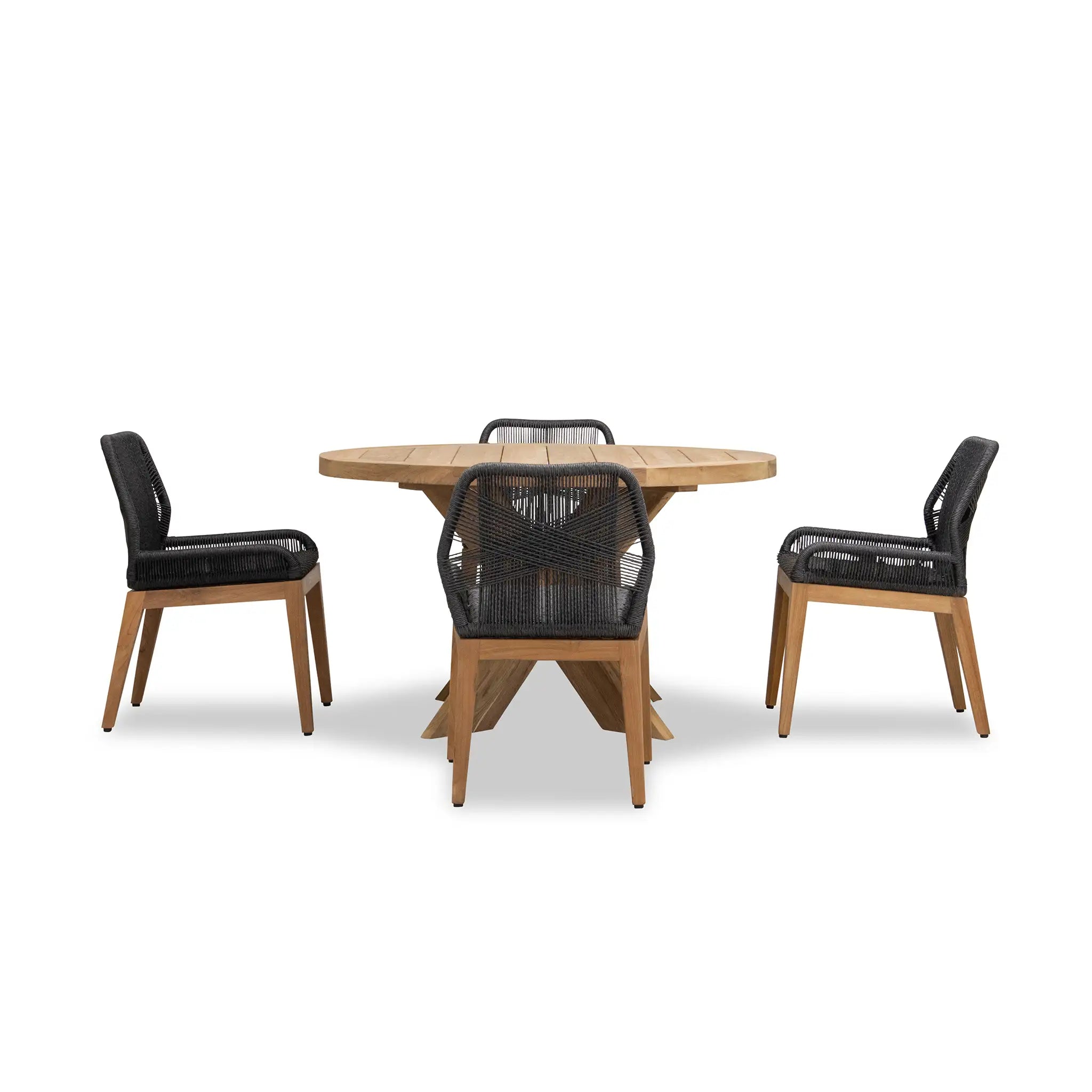 Harmonia Living Carl Roost 4 Seat Reclaimed Teak and Rope Dining Set 1