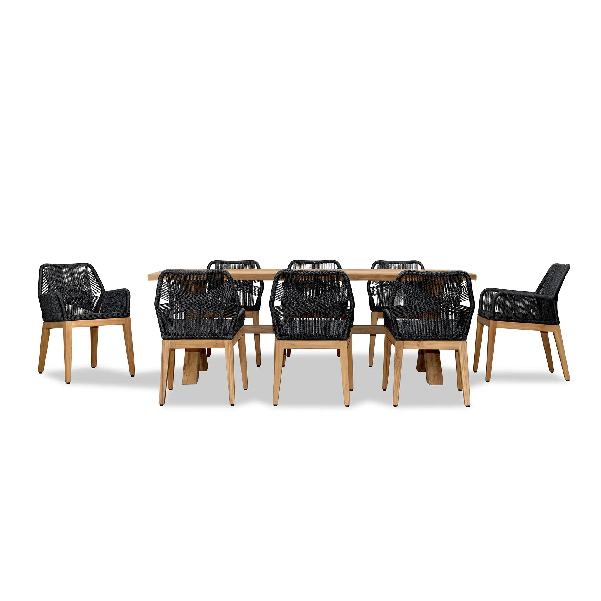 Harmonia Living Carl Fields 8 Seat Reclaimed Teak and Rope Dining Set 1