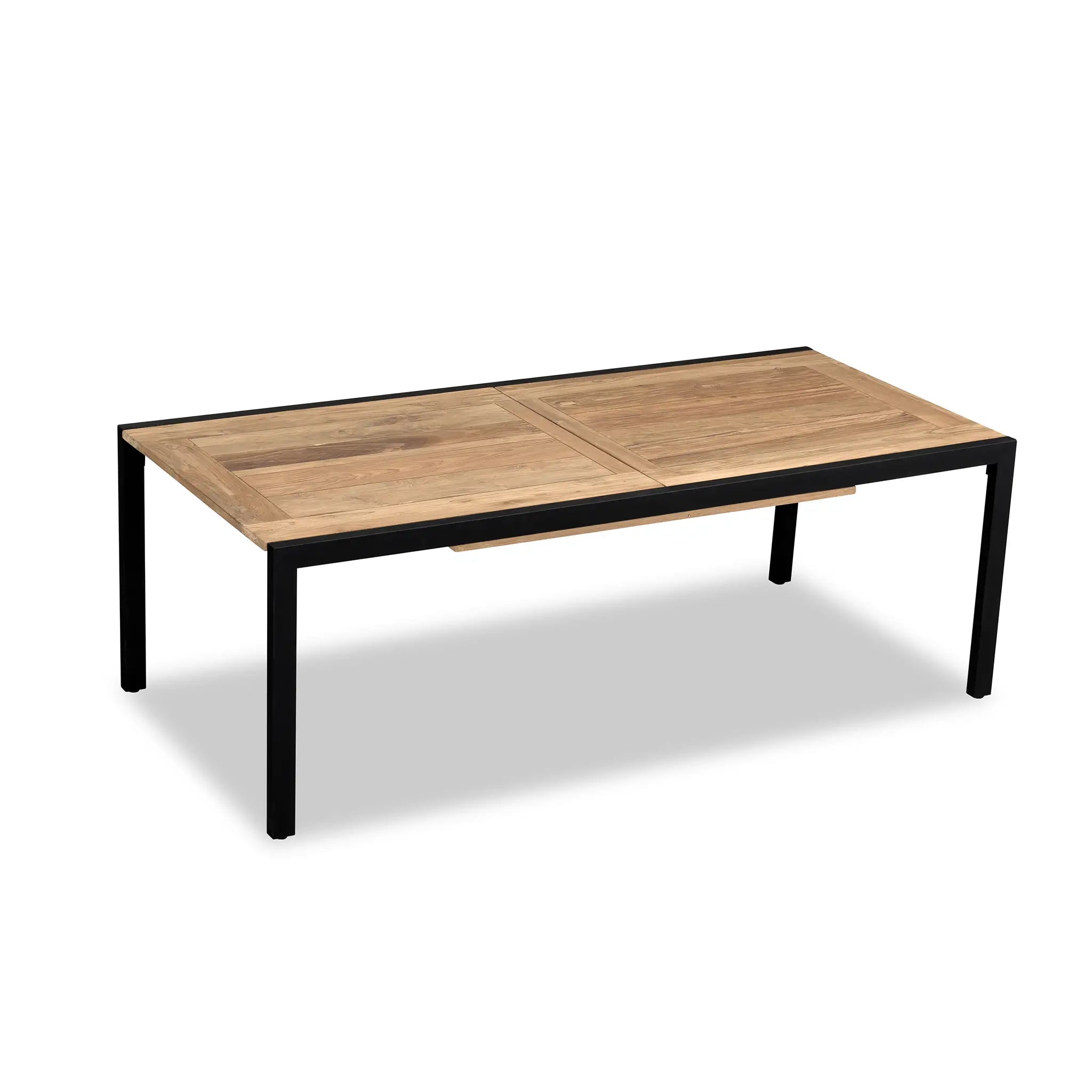 Harmonia Living Communal Aluminum Reclaimed Teak Outdoor Extension Dining Table 3
