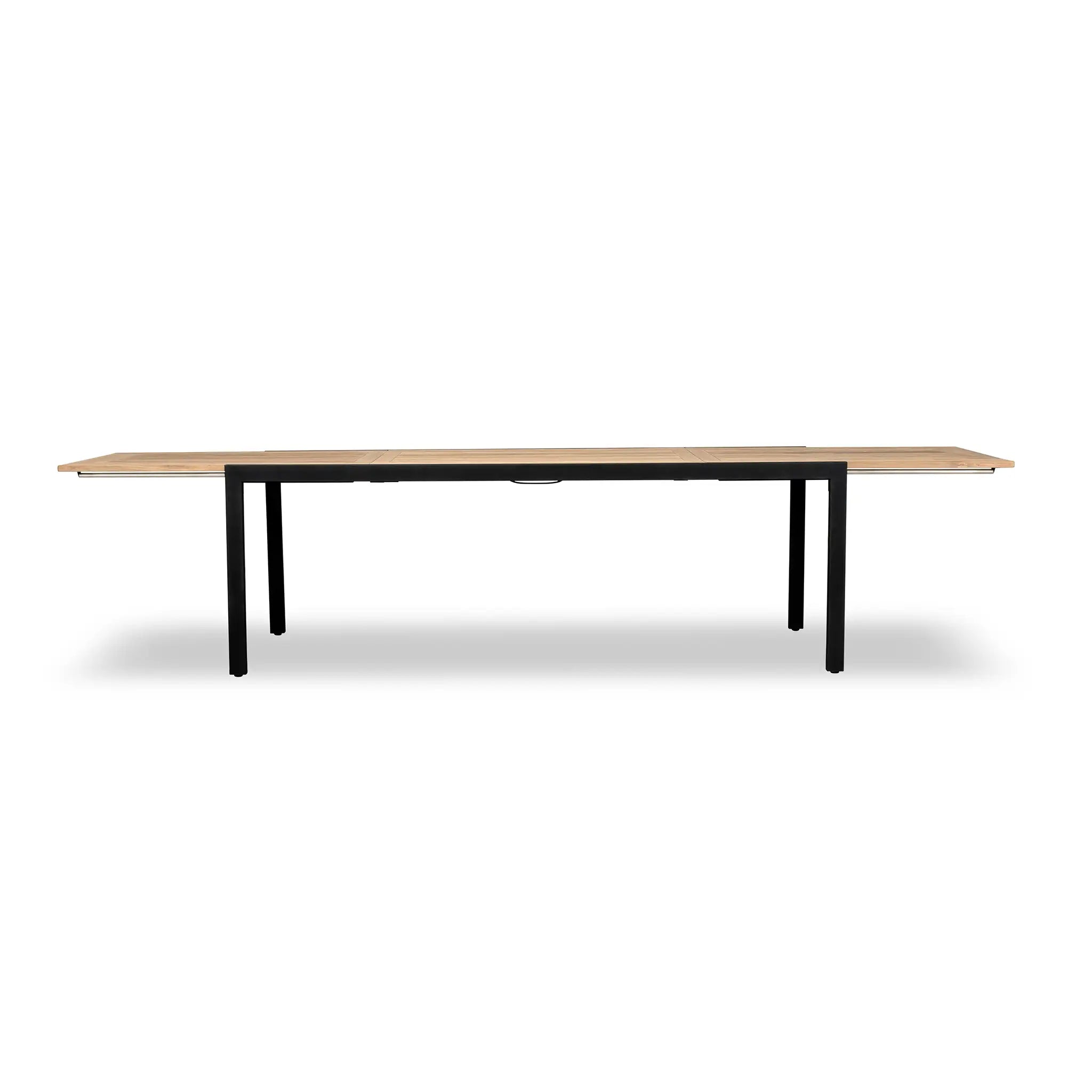 Harmonia Living Communal Aluminum Reclaimed Teak Outdoor Extension Dining Table 13