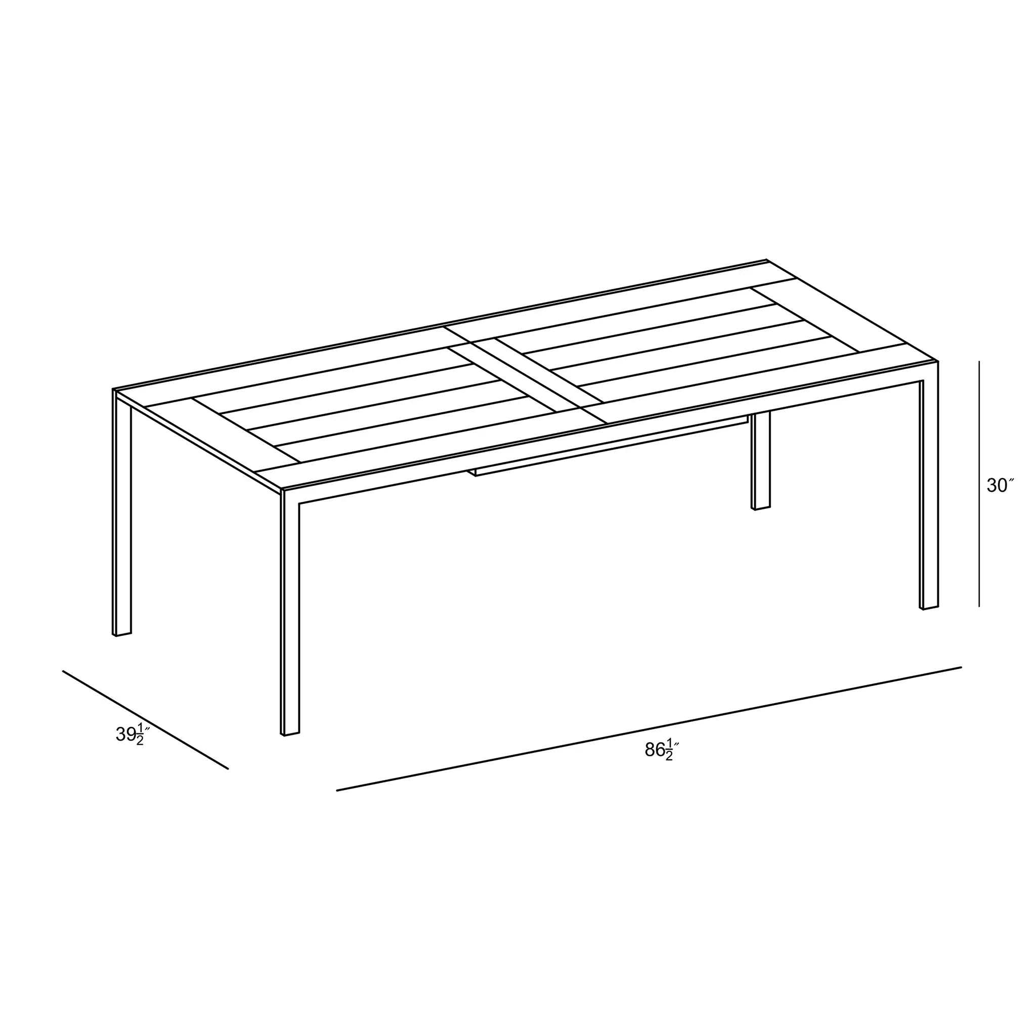 Harmonia Living Communal Aluminum Reclaimed Teak Outdoor Extension Dining Table 16