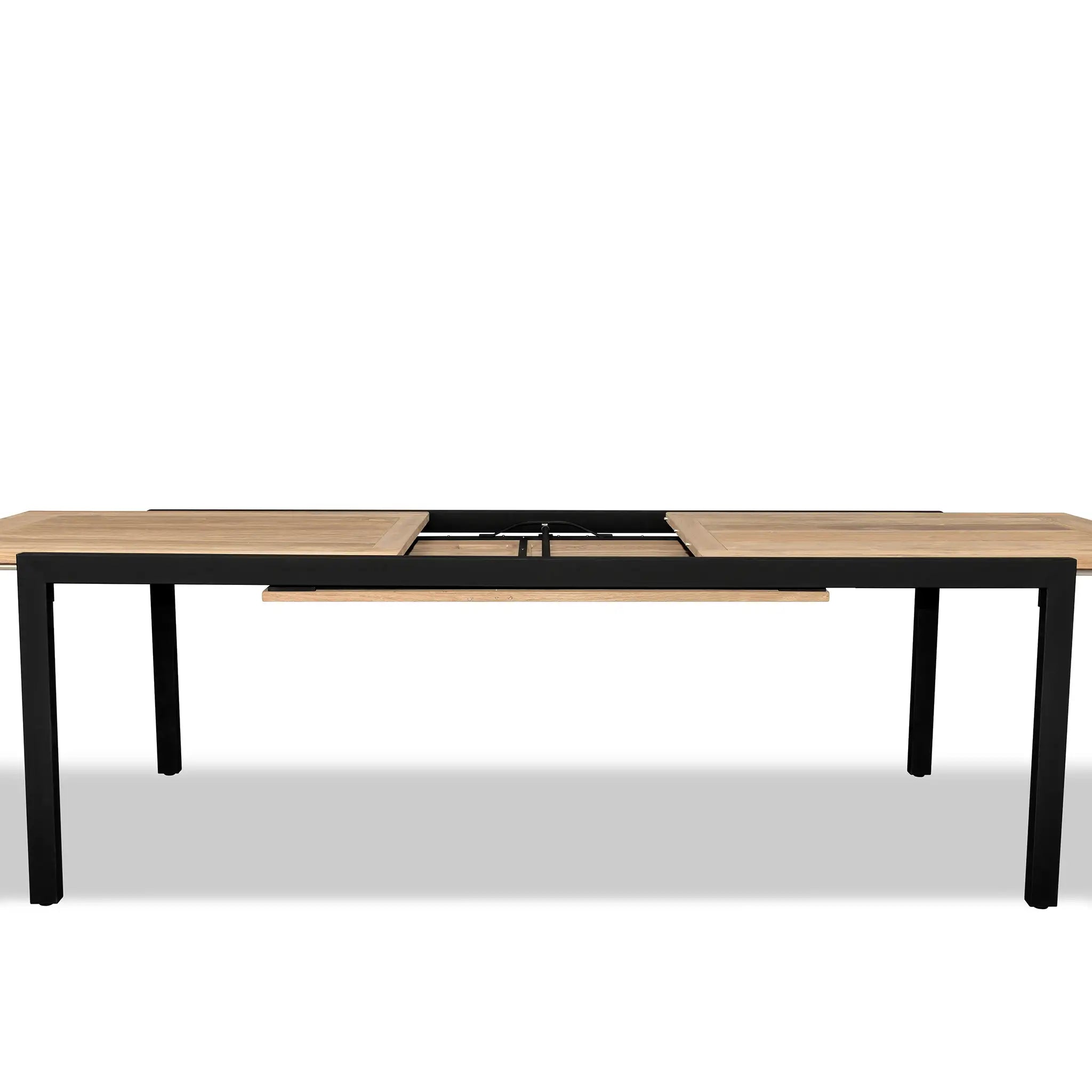 Harmonia Living Communal Aluminum Reclaimed Teak Outdoor Extension Dining Table 10