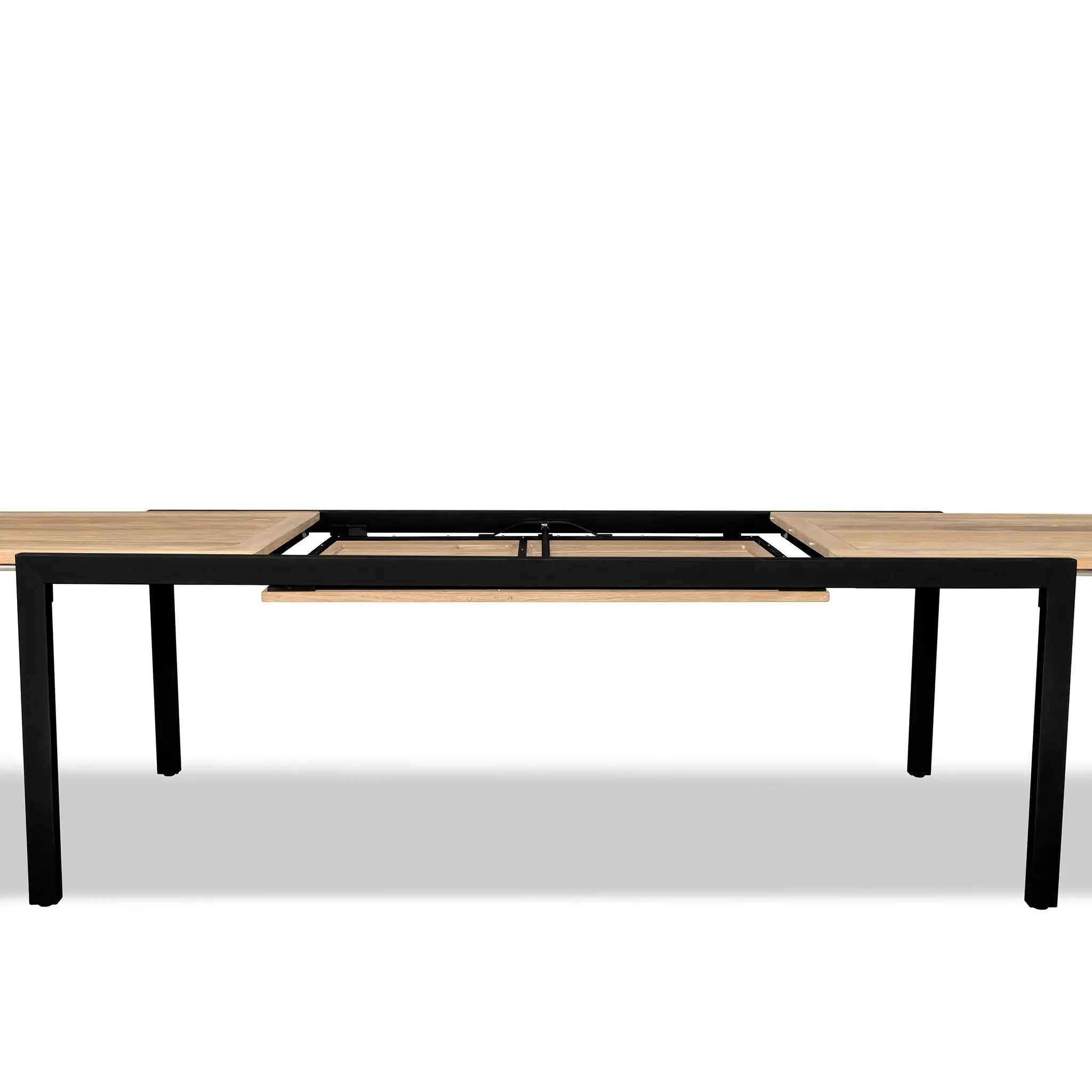 Harmonia Living Communal Aluminum Reclaimed Teak Outdoor Extension Dining Table 9