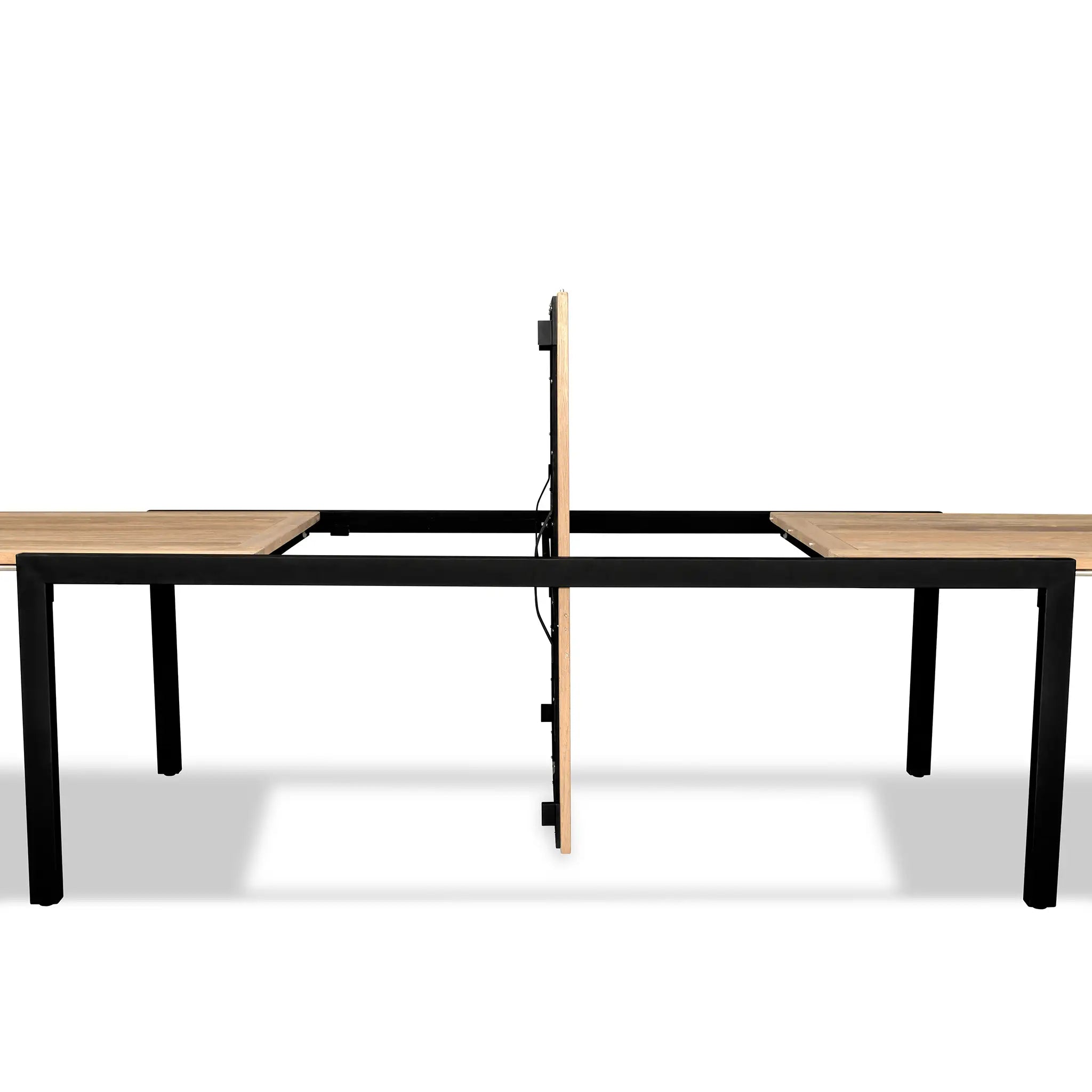 Harmonia Living Communal Aluminum Reclaimed Teak Outdoor Extension Dining Table 8