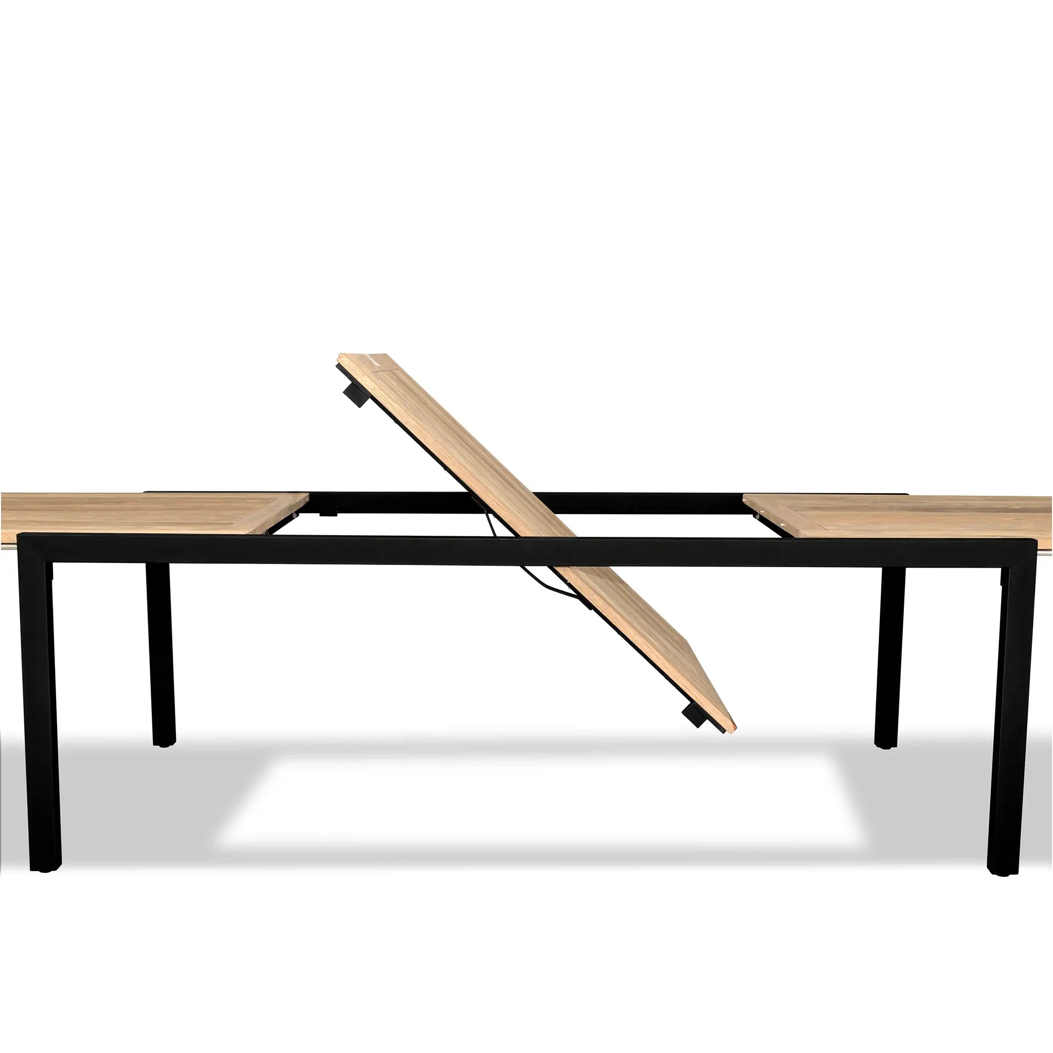 Harmonia Living Communal Aluminum Reclaimed Teak Outdoor Extension Dining Table 7