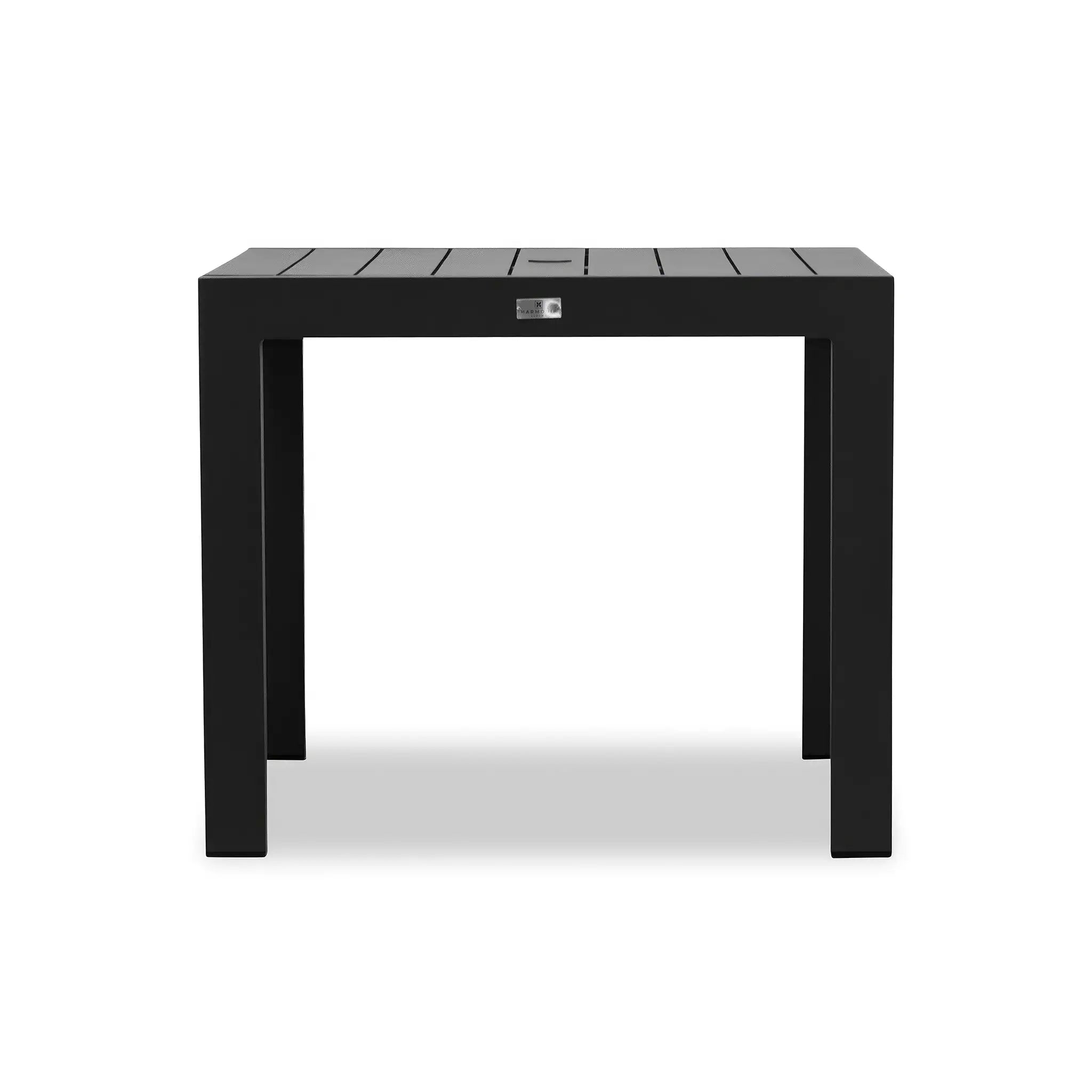 Harmonia Living Classic Aluminum 4-Seat Aluminum Square Dining Table - Black 1