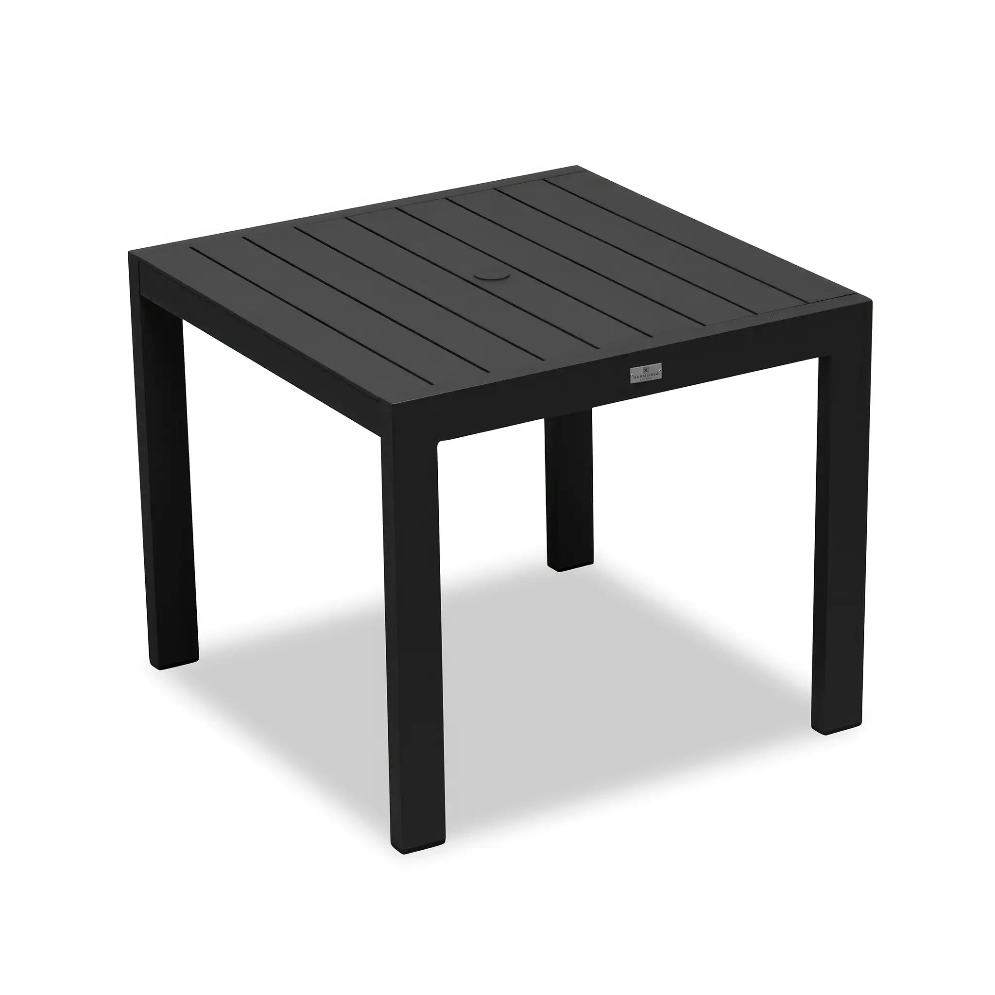 Harmonia Living Classic Aluminum 4-Seat Aluminum Square Dining Table - Black 3