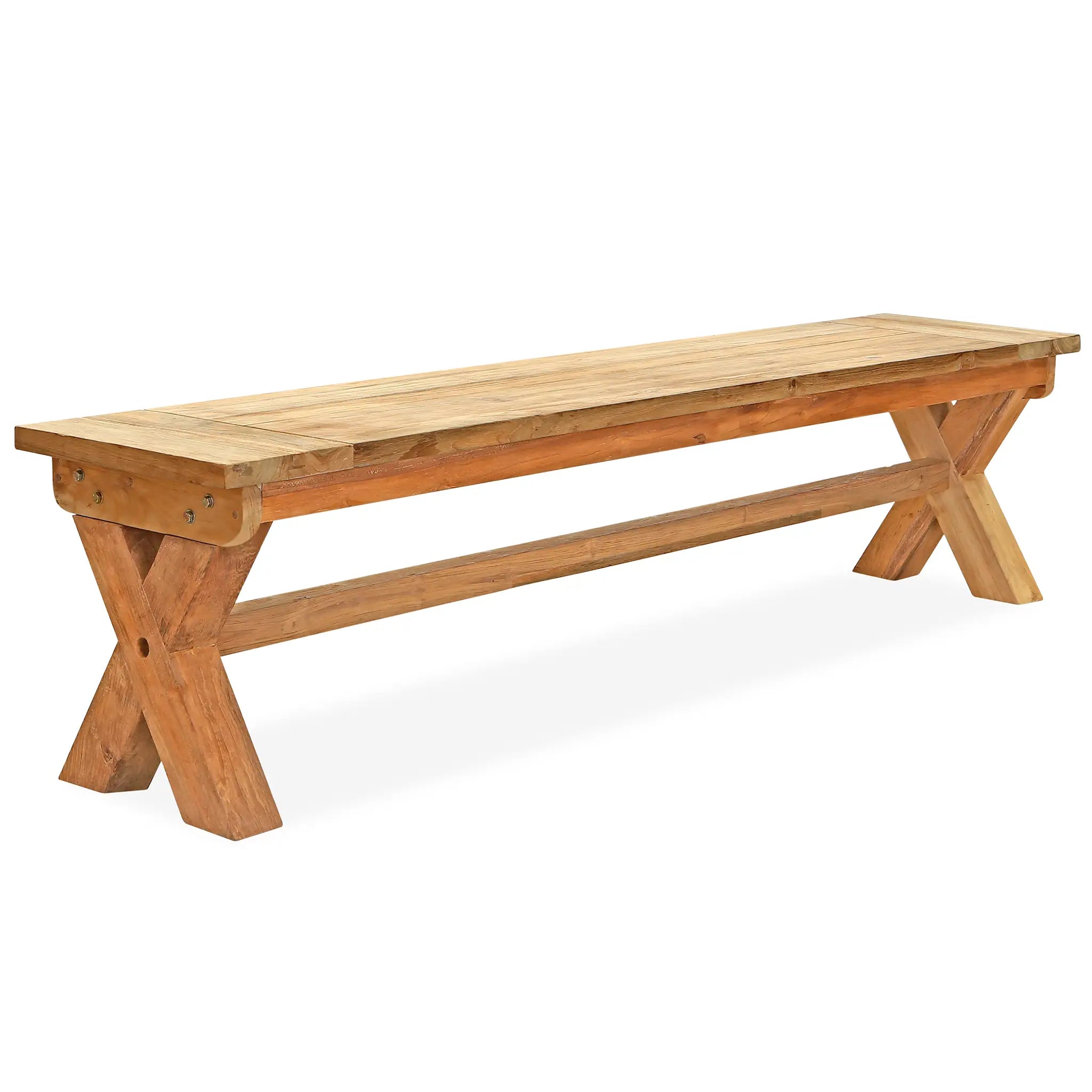 Harmonia Living Fields 74" Reclaimed Teak Dining Bench 2