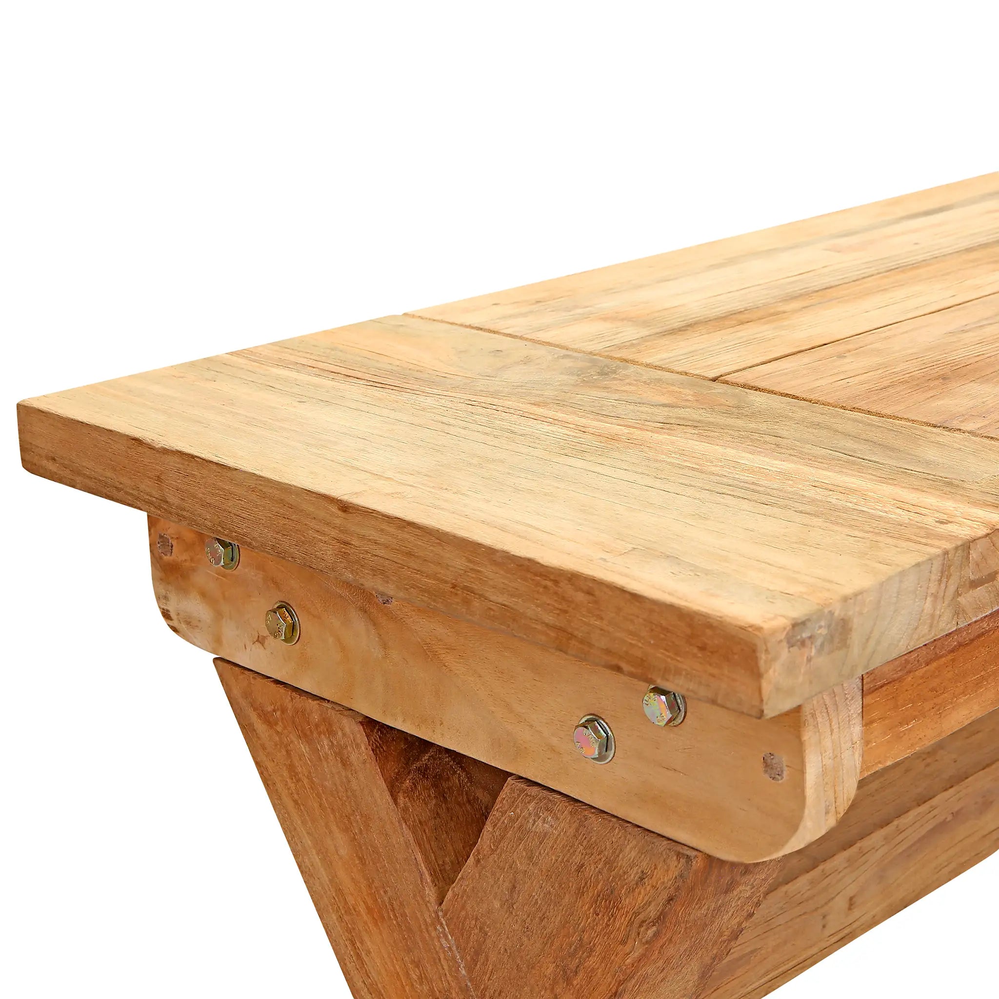 Harmonia Living Fields 74" Reclaimed Teak Dining Bench 4