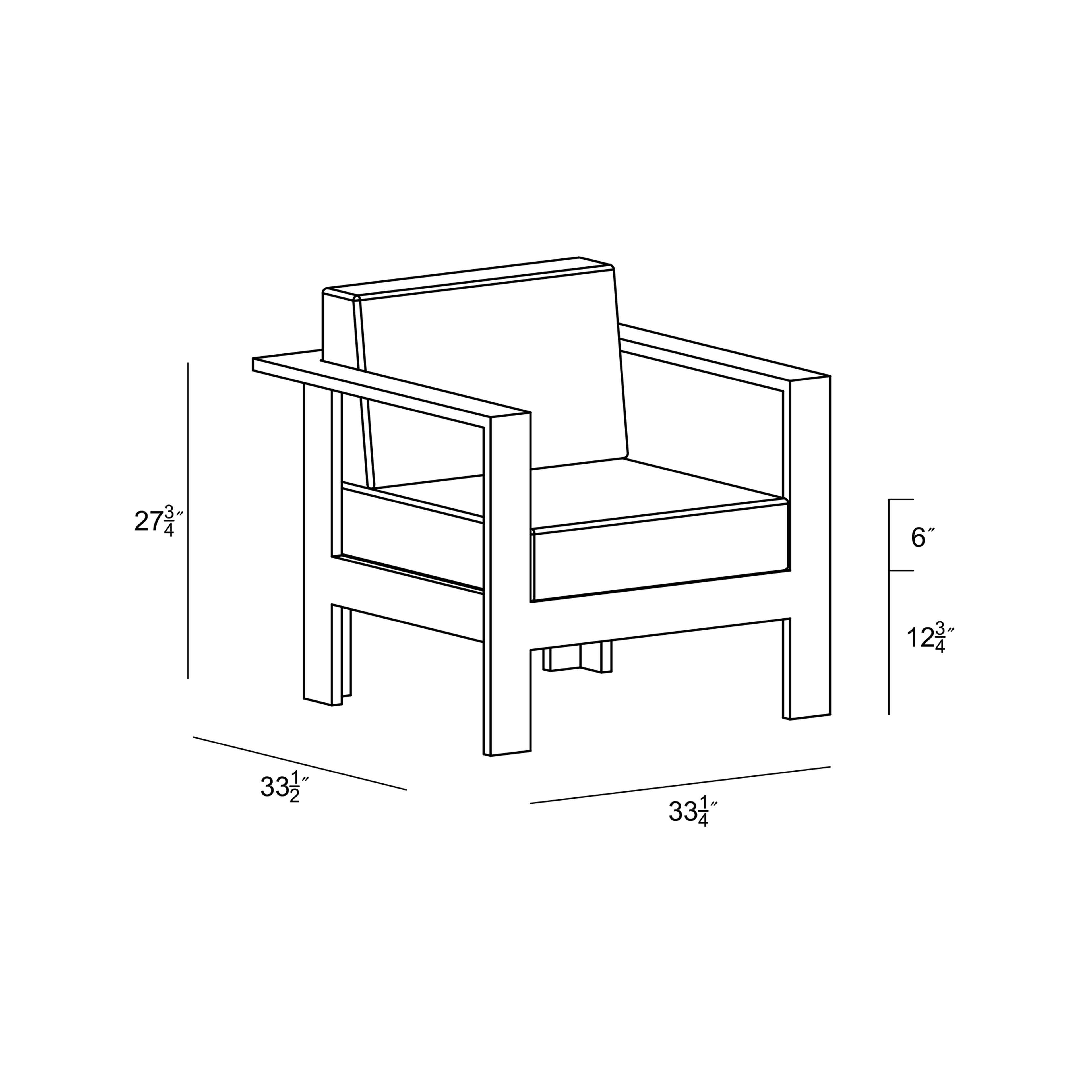 Ando Club Chair - Canvas Charcoal