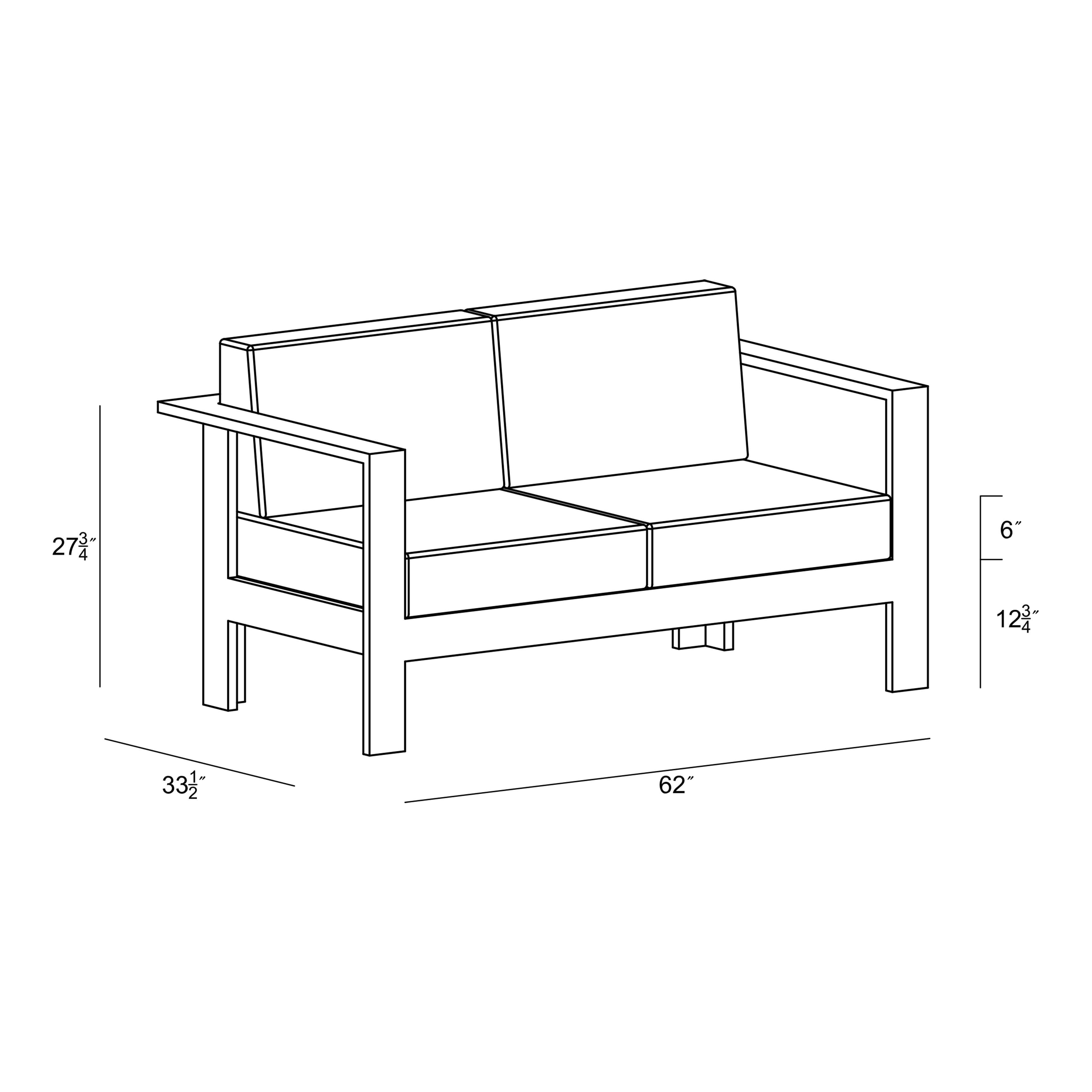 Ando Loveseat - Canvas Charcoal