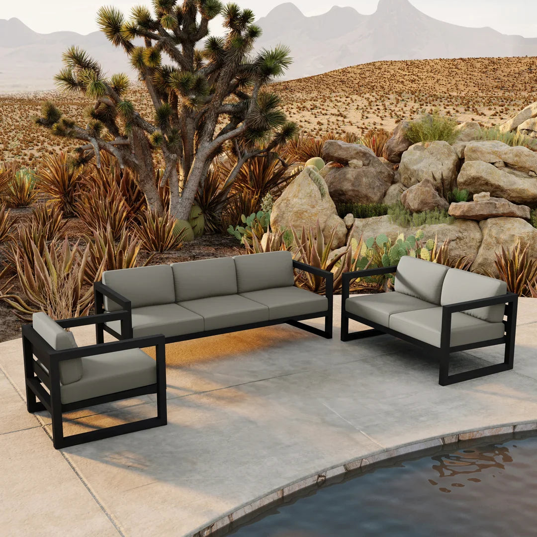 Avion 3 Piece Aluminum Sofa Loveseat Set