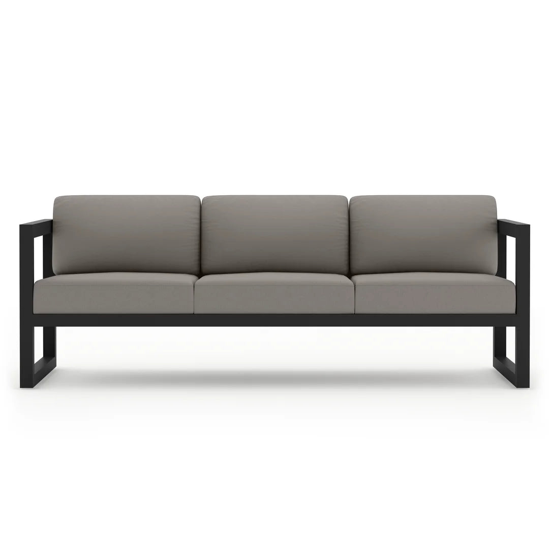 Avion 2 Piece Aluminum Sofa Set - Black - Canvas Charcoal