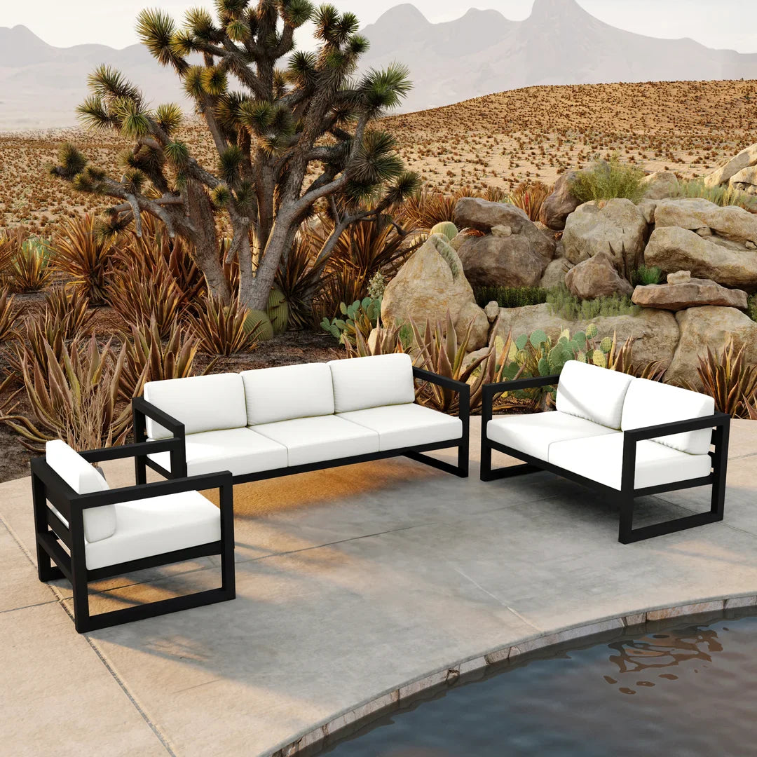 Avion 3 Piece Aluminum Sofa Loveseat Set