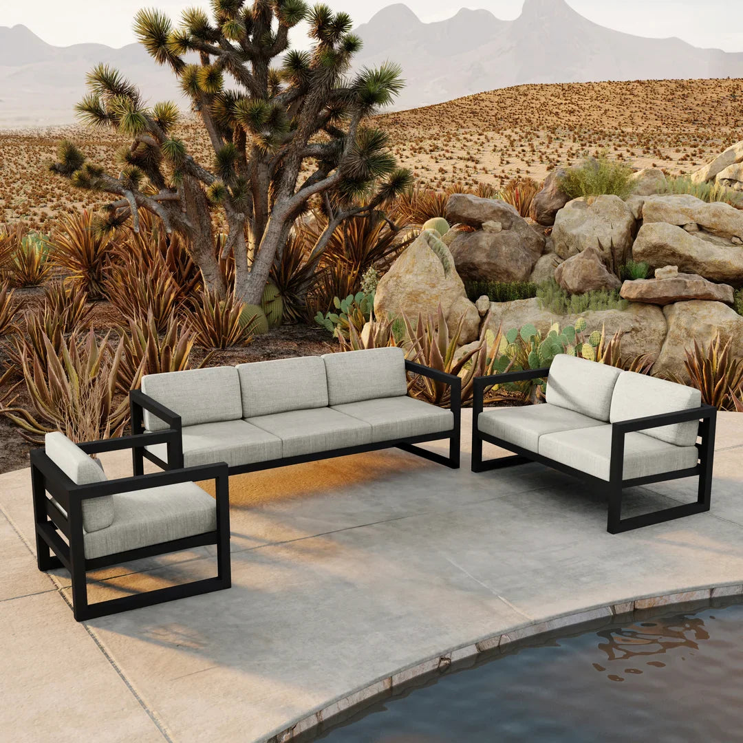 Avion 3 Piece Aluminum Sofa Loveseat Set