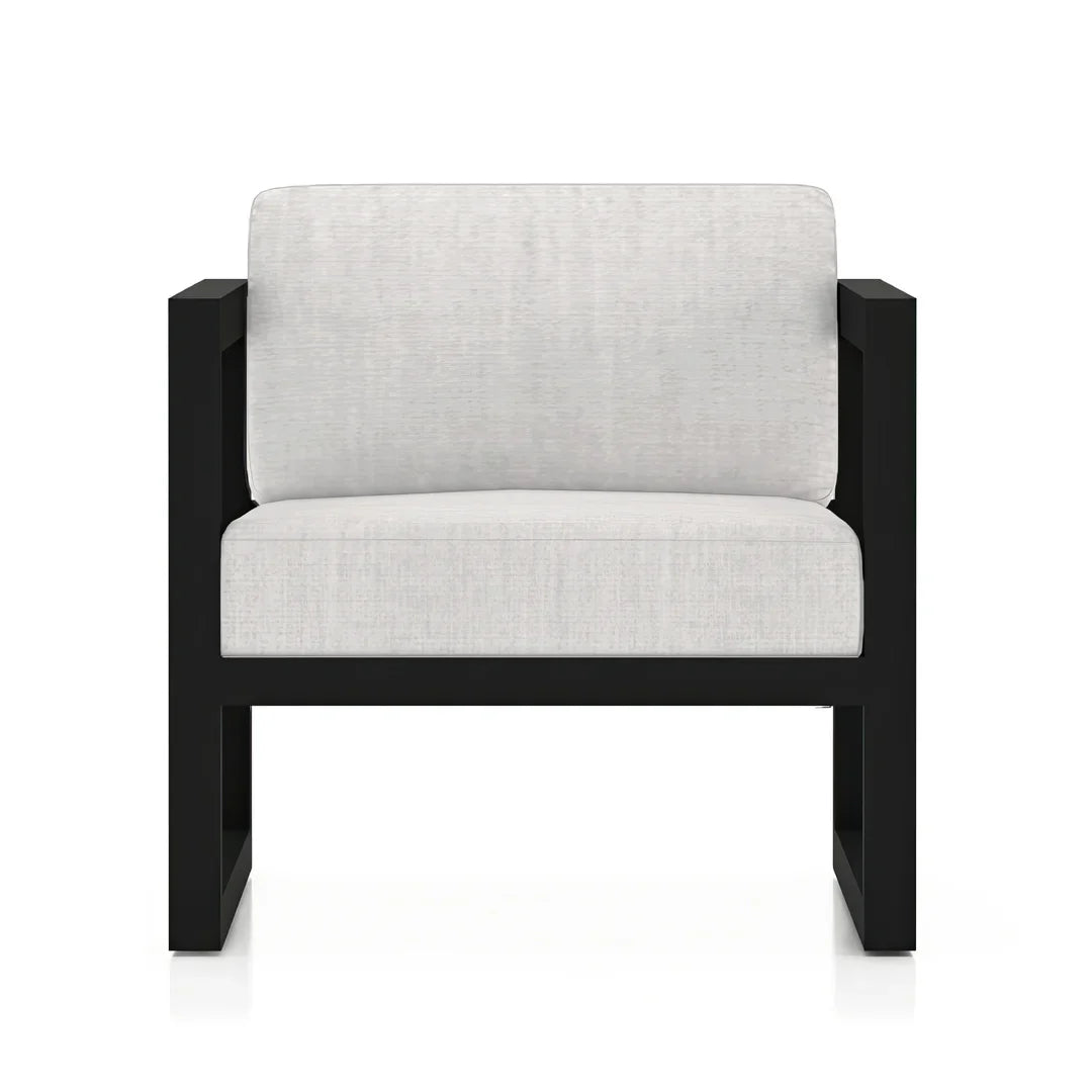 Avion 3 Piece Aluminum Sofa Loveseat Set - Black - Cast Silver