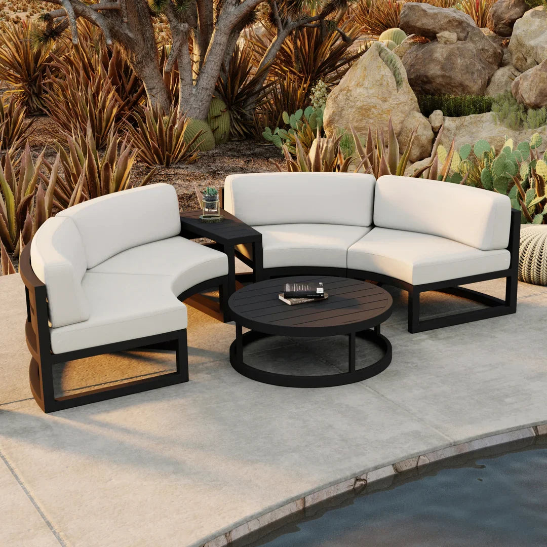 Avion 4 Piece Aluminum Curve Sectional Set