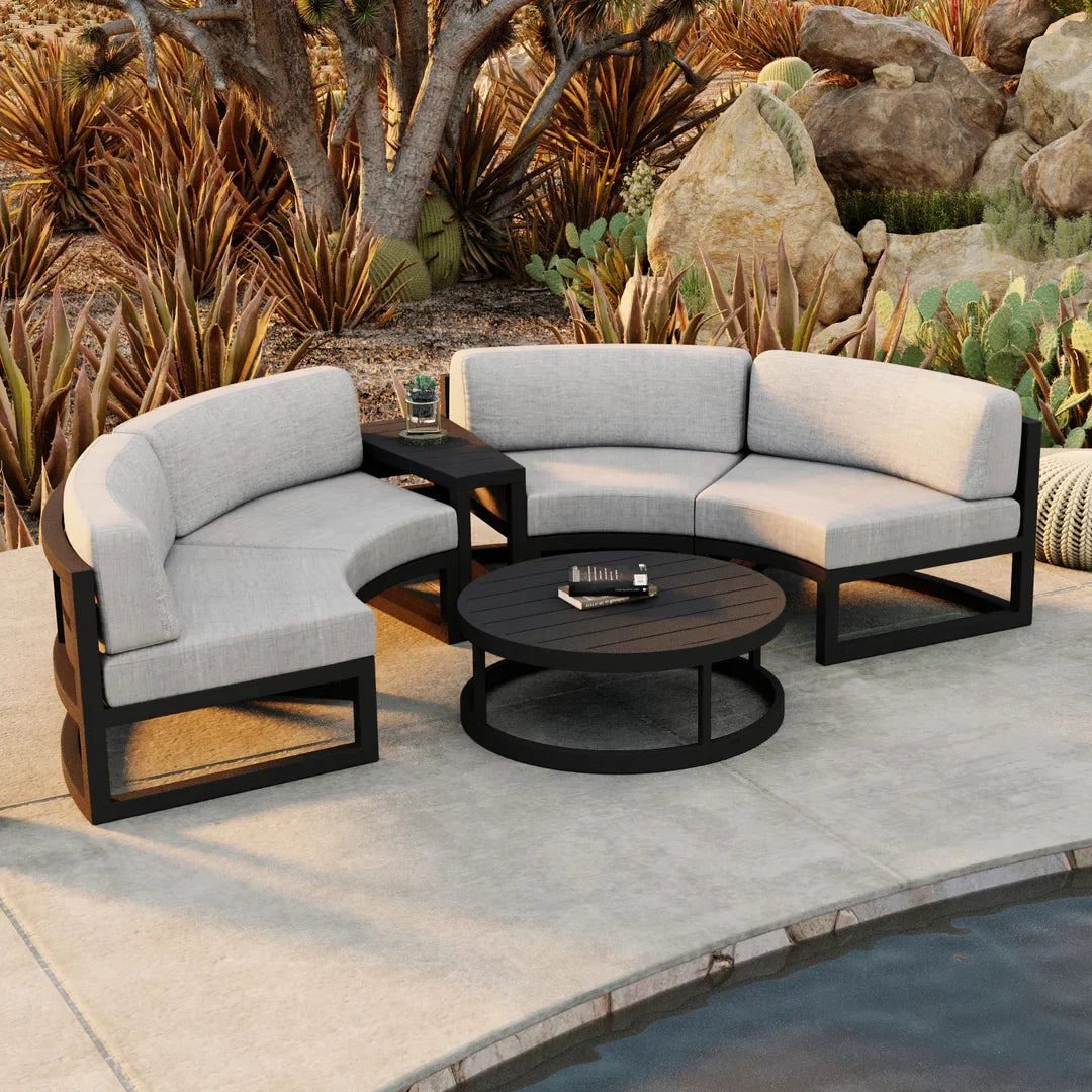 Avion 4 Piece Aluminum Curve Sectional Set